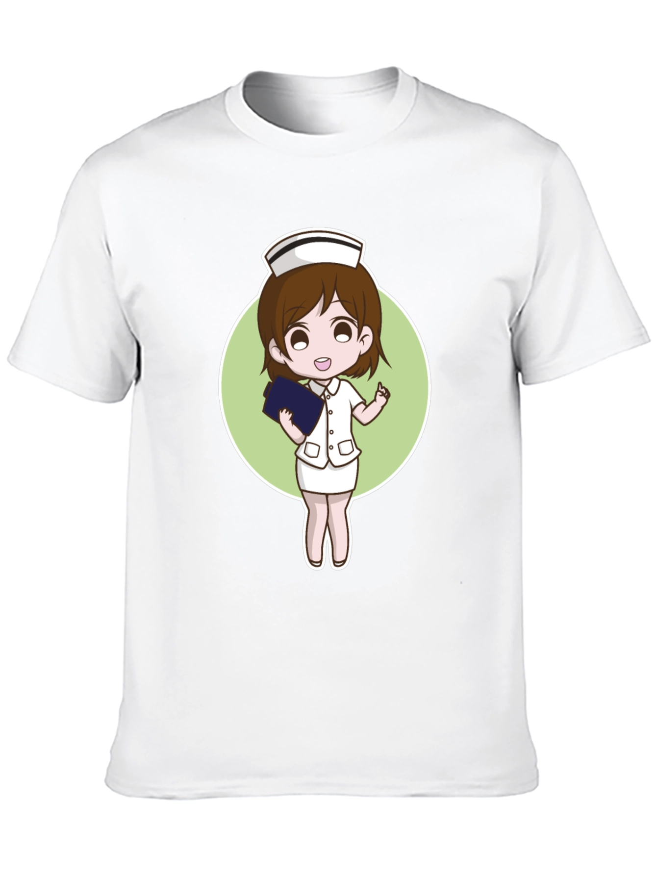 Cartoon Nurse Graphic Tee - Black