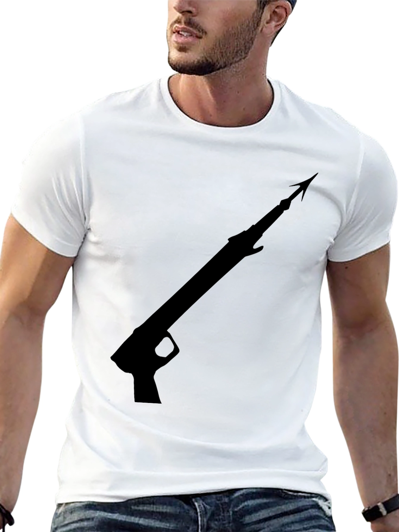 Speargun Graphic Tee - Black Cotton T-Shirt