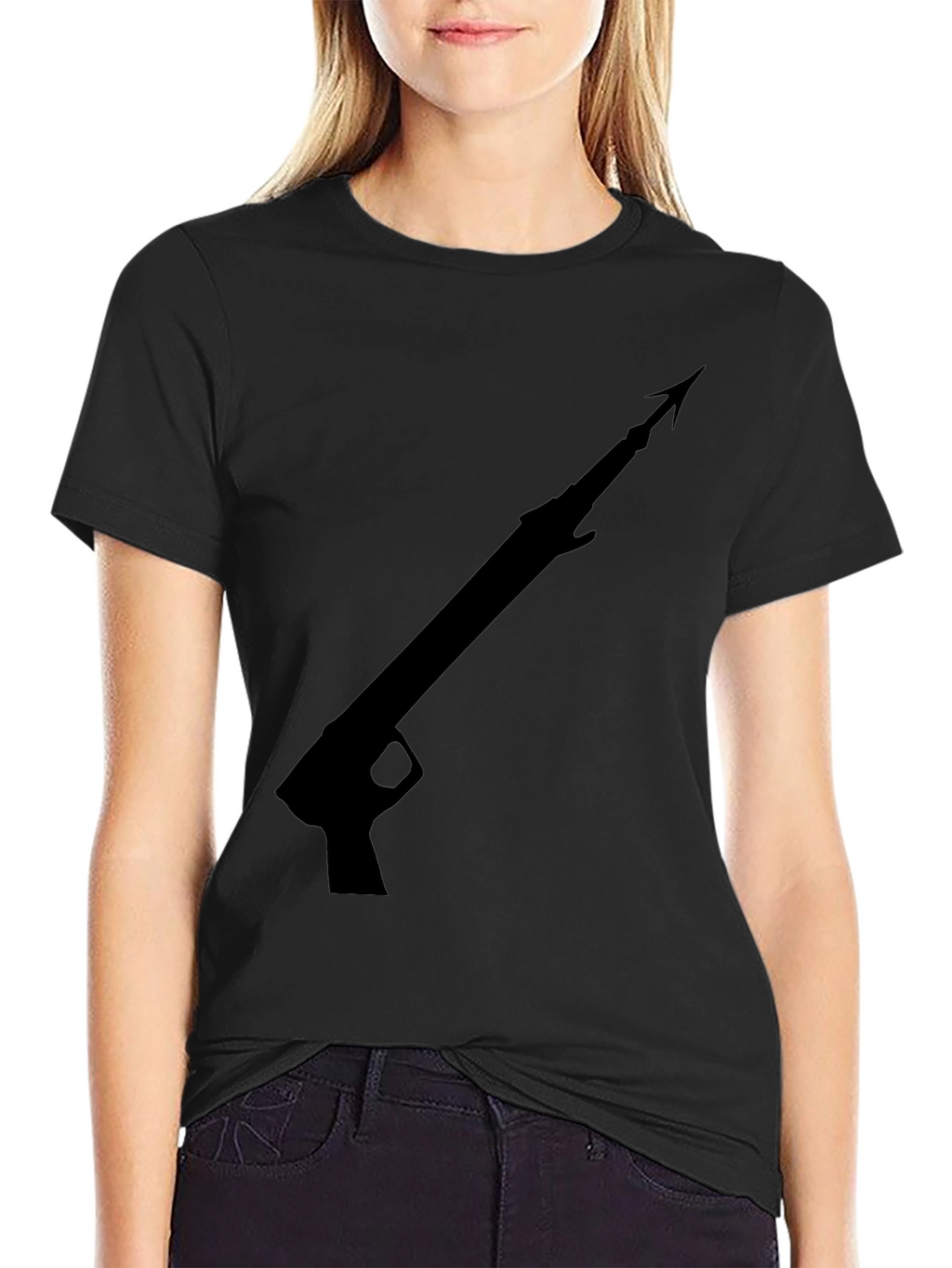 Speargun Graphic Tee - Black Cotton T-Shirt