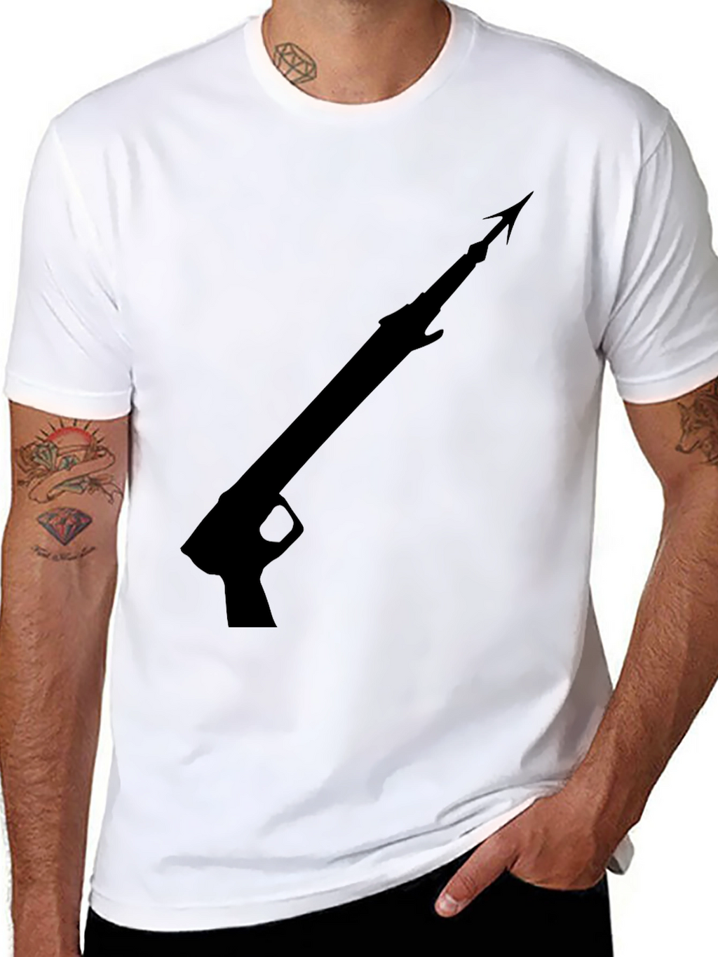 Speargun Graphic Tee - Black Cotton T-Shirt
