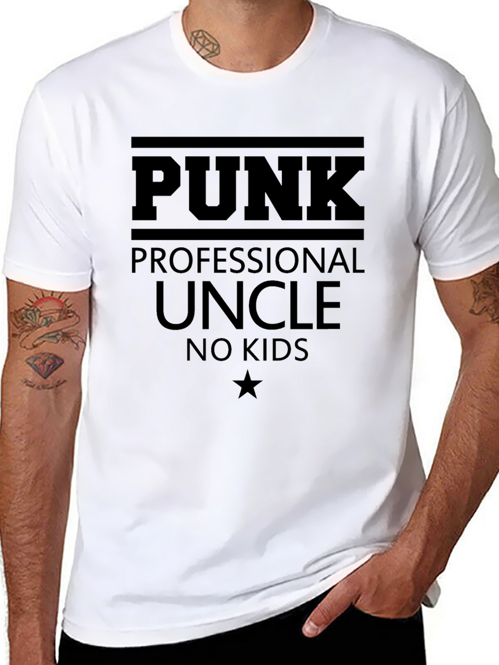 Punk Professional Uncle No Kids Black T-Shirt
