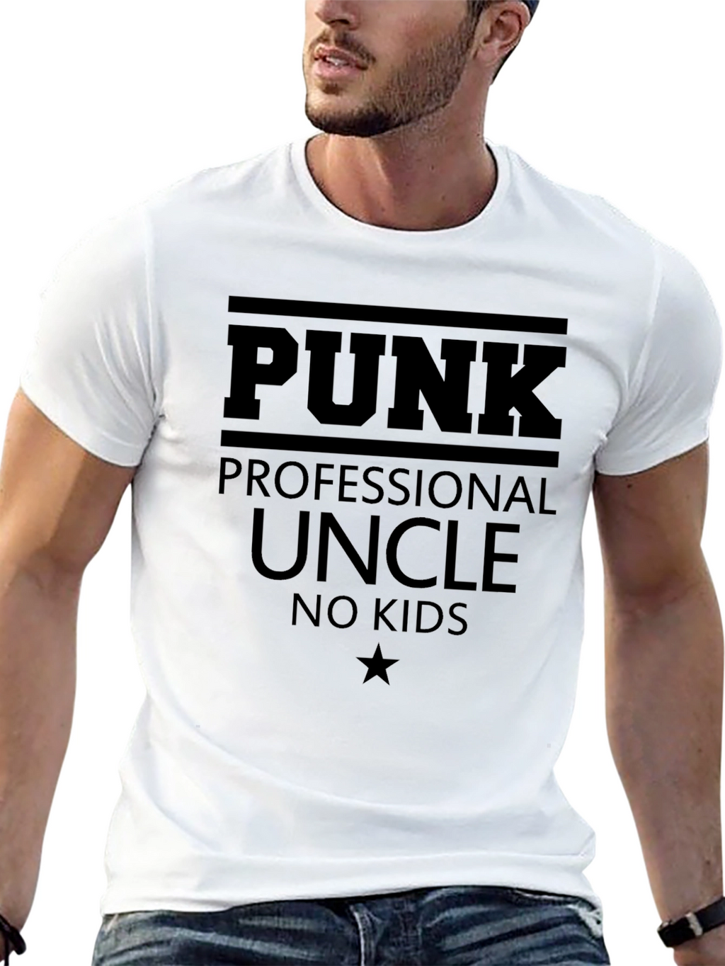 Punk Professional Uncle No Kids Black T-Shirt