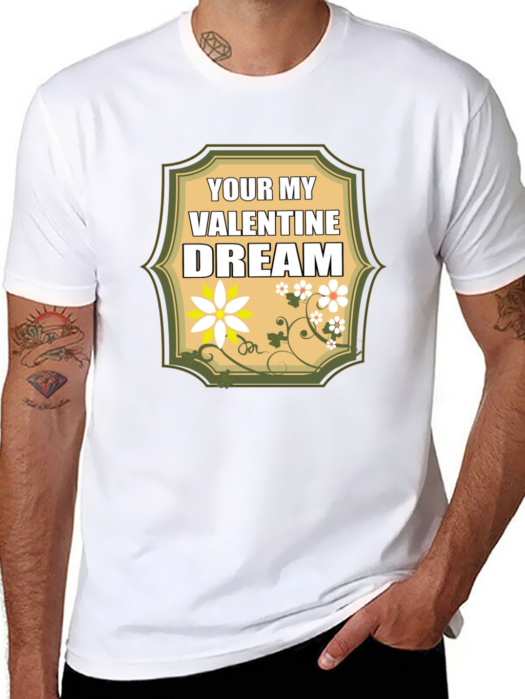 Valentine Dream T-Shirt: Floral Heartfelt Design
