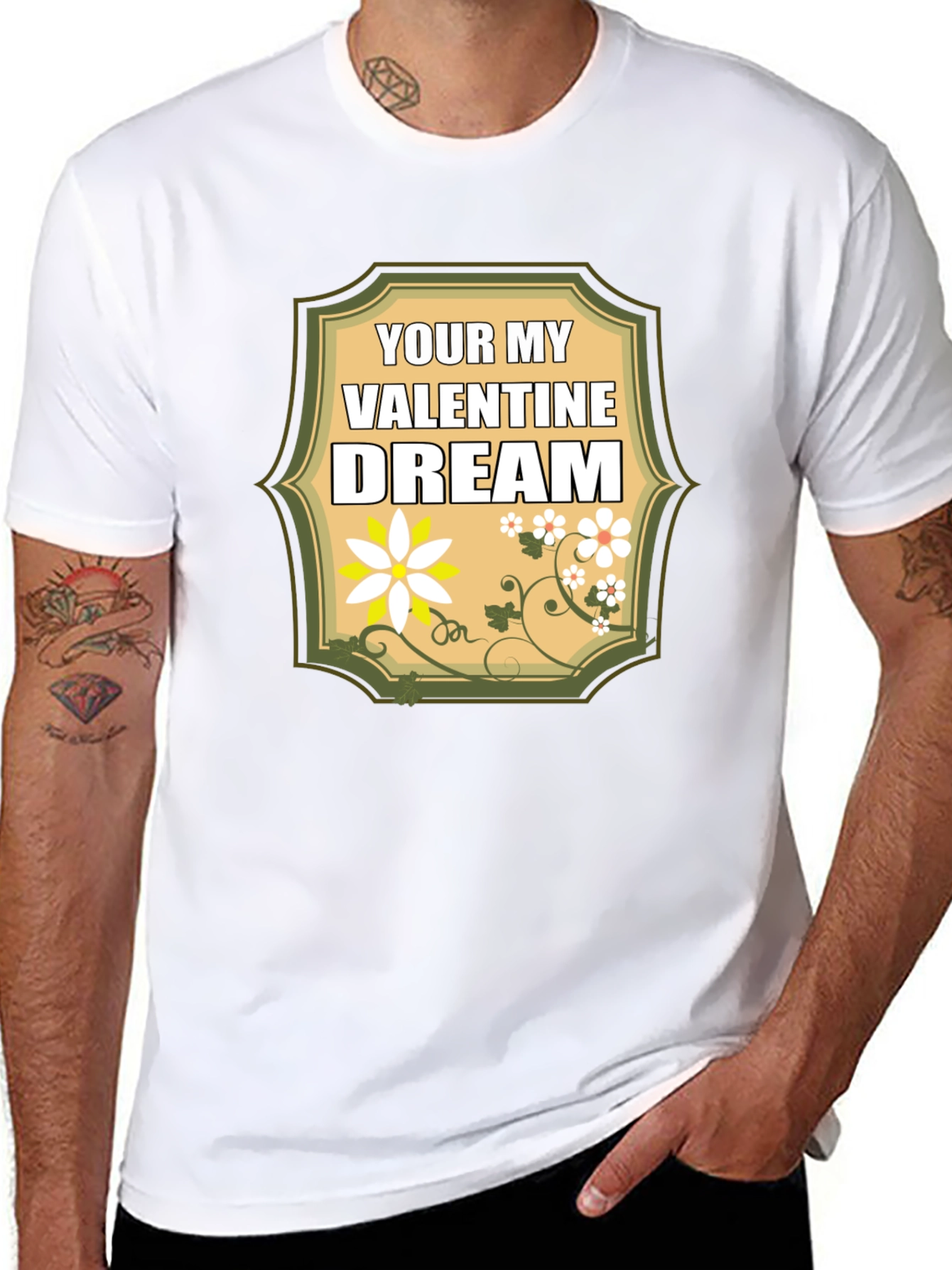 Valentine Dream T-Shirt: Floral Heartfelt Design