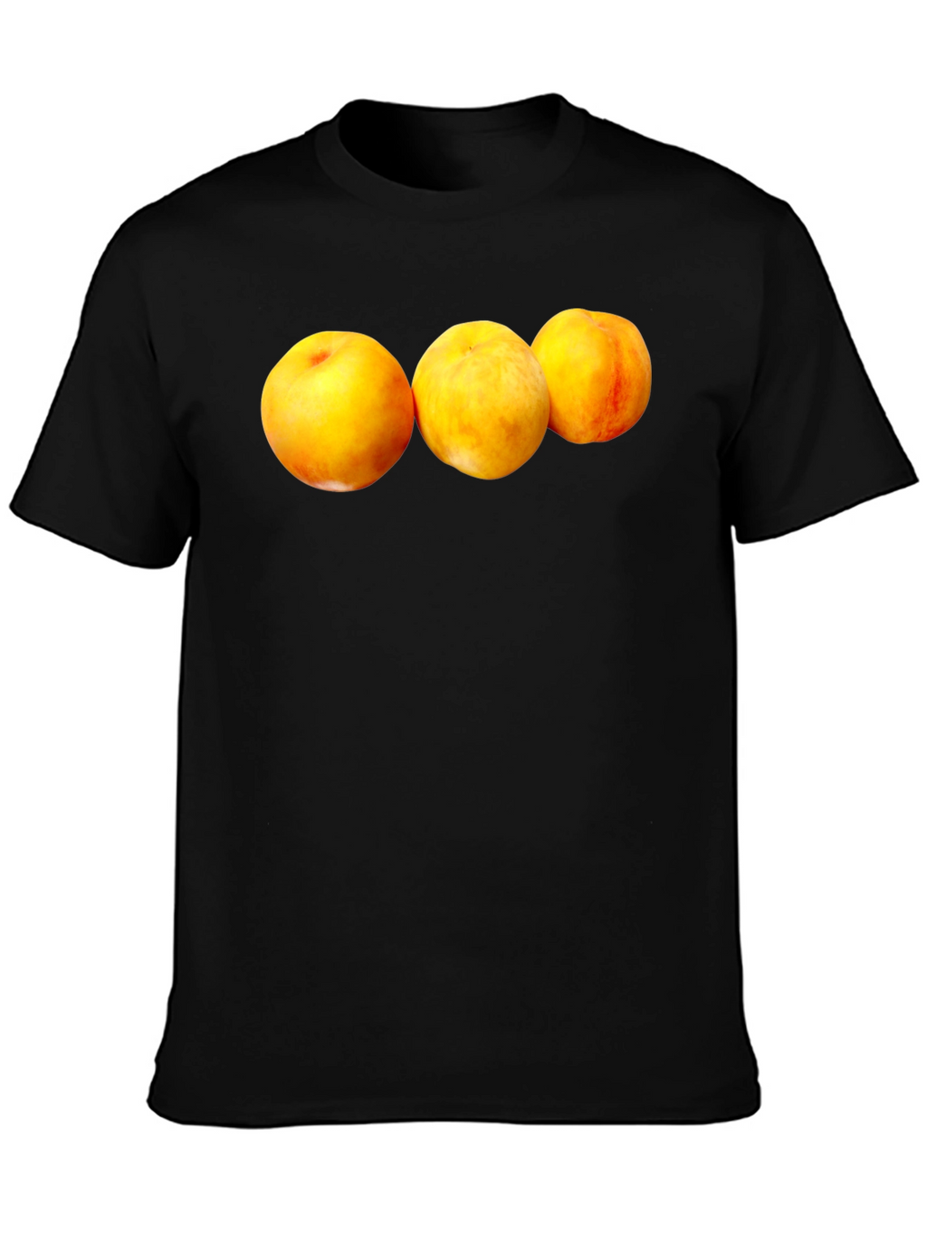 Peach Trio Graphic Black T-Shirt