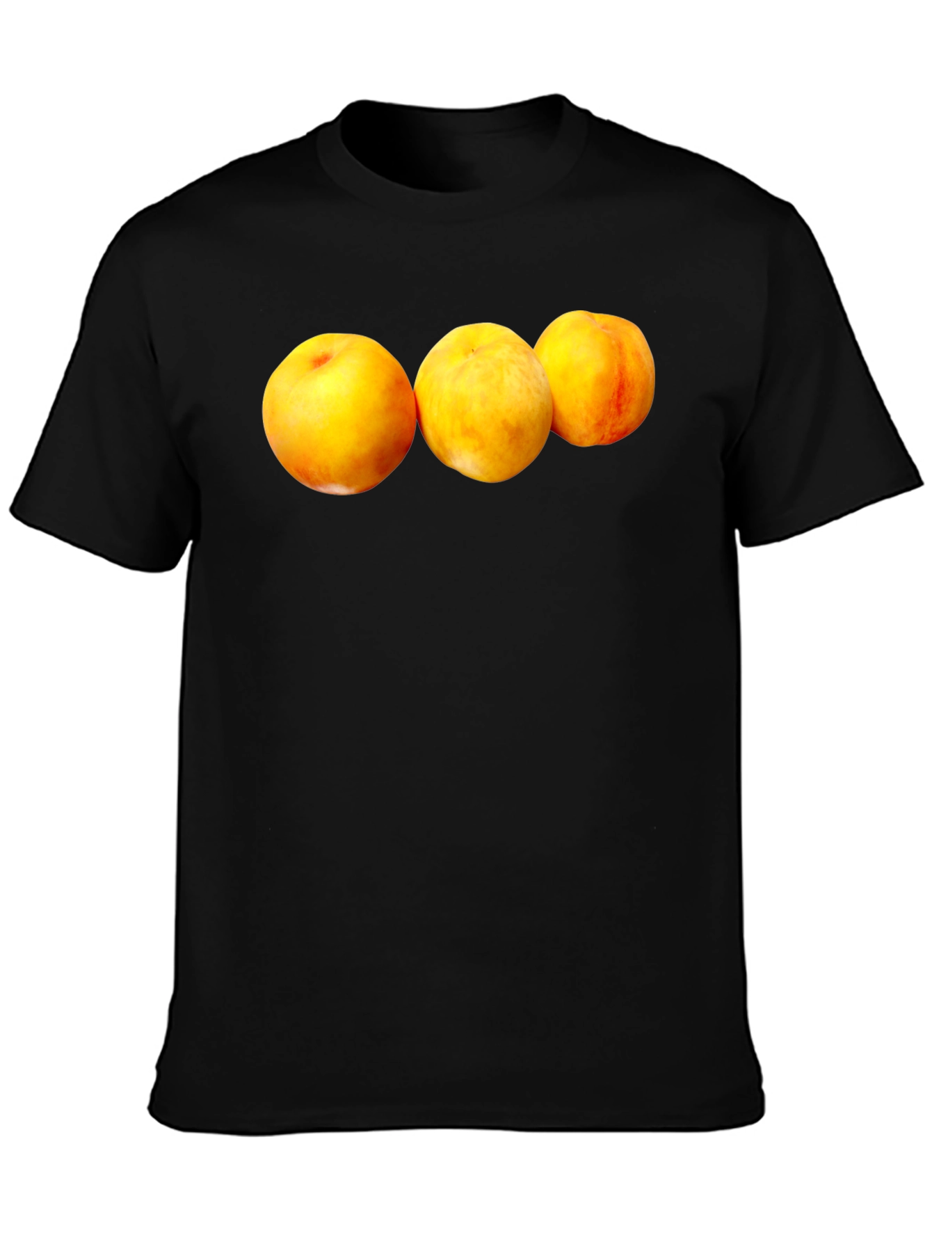 Peach Trio Graphic Black T-Shirt