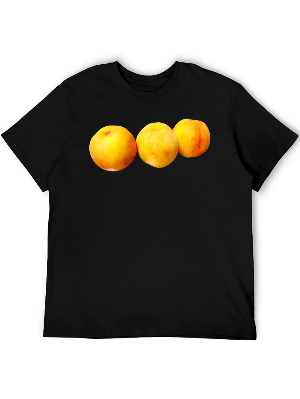 Peach Trio Graphic Black T-Shirt
