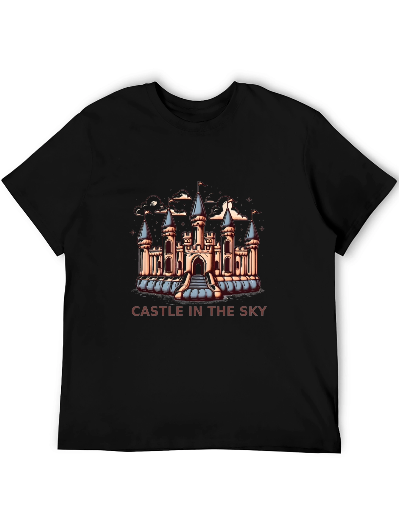 Castle in the Sky Graphic Tee - Mens Black T-Shirt