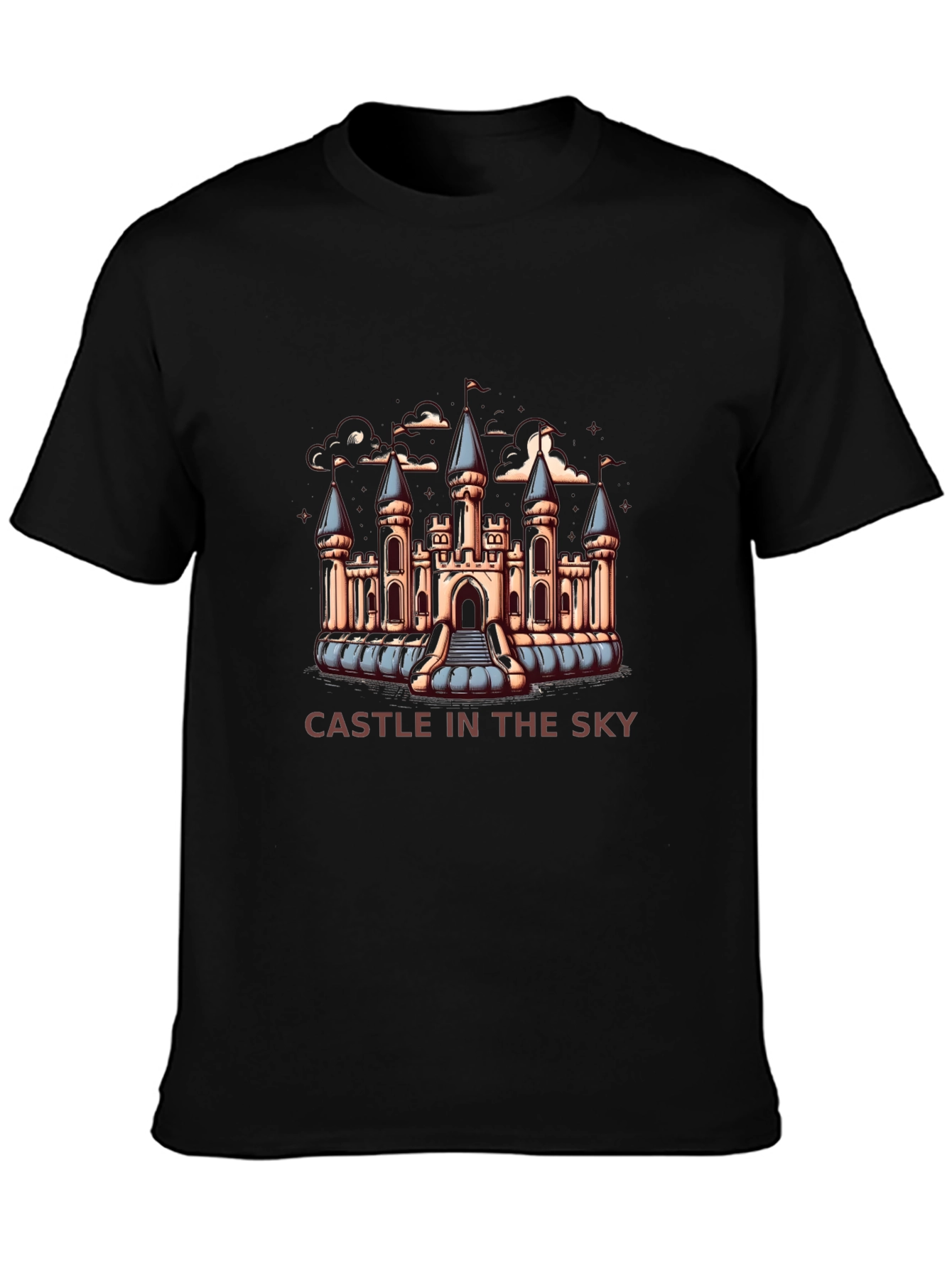 Castle in the Sky Graphic Tee - Mens Black T-Shirt