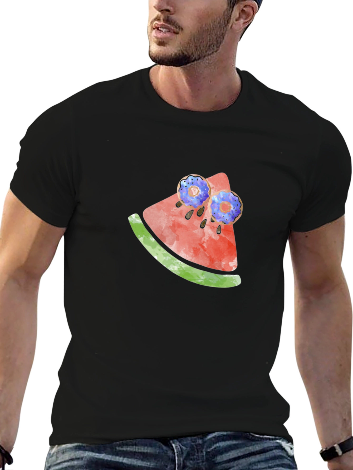 Novelty Watermelon & Donut T-Shirt