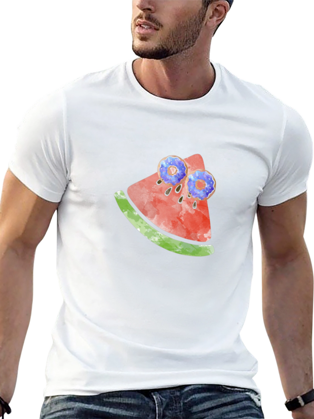 Novelty Watermelon & Donut T-Shirt