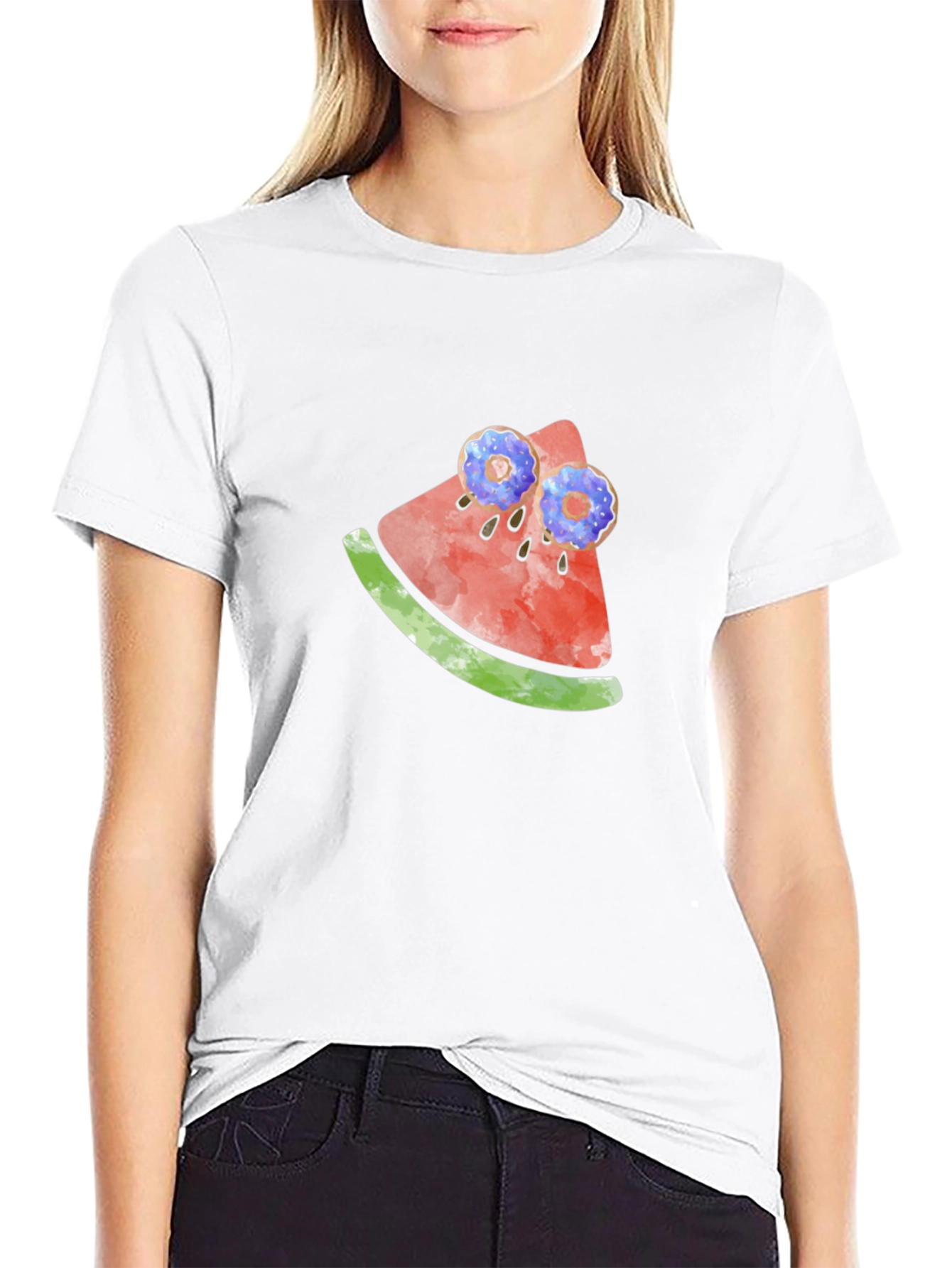 Novelty Watermelon & Donut T-Shirt