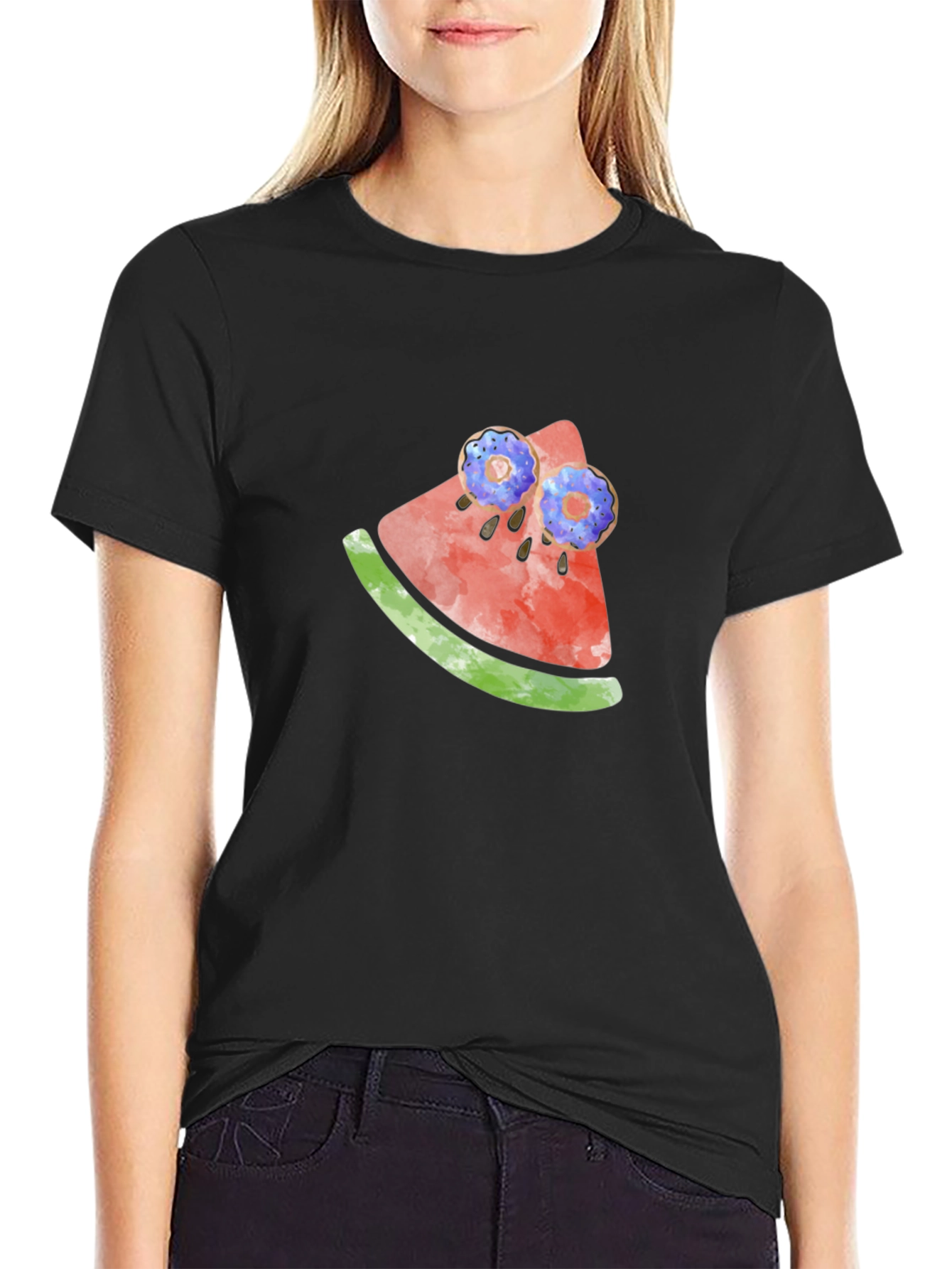Novelty Watermelon & Donut T-Shirt