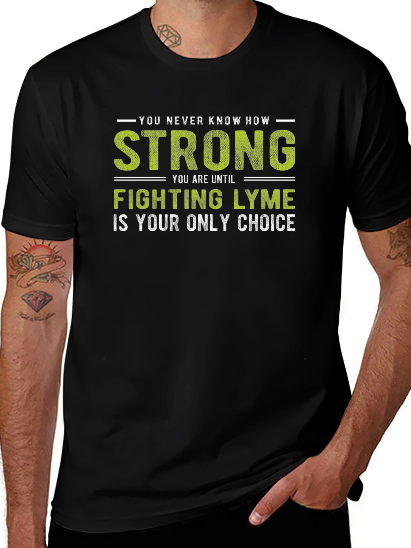 Lyme Disease Awareness T-Shirt - Strong Fighter Tee