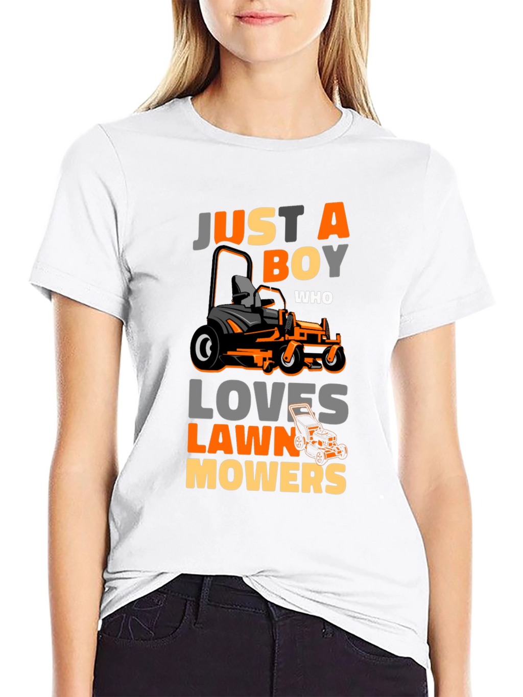 Just A Boy Who Loves Lawn Mowers Graphic Tee