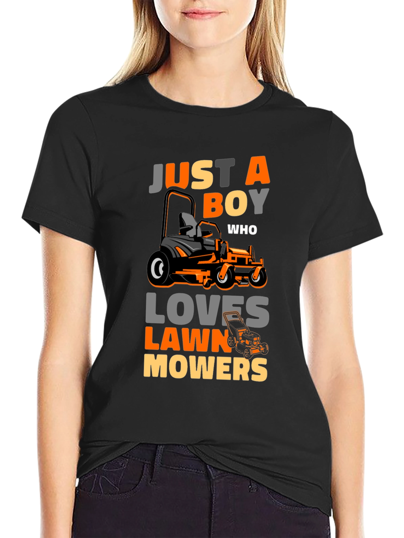 Just A Boy Who Loves Lawn Mowers Graphic Tee