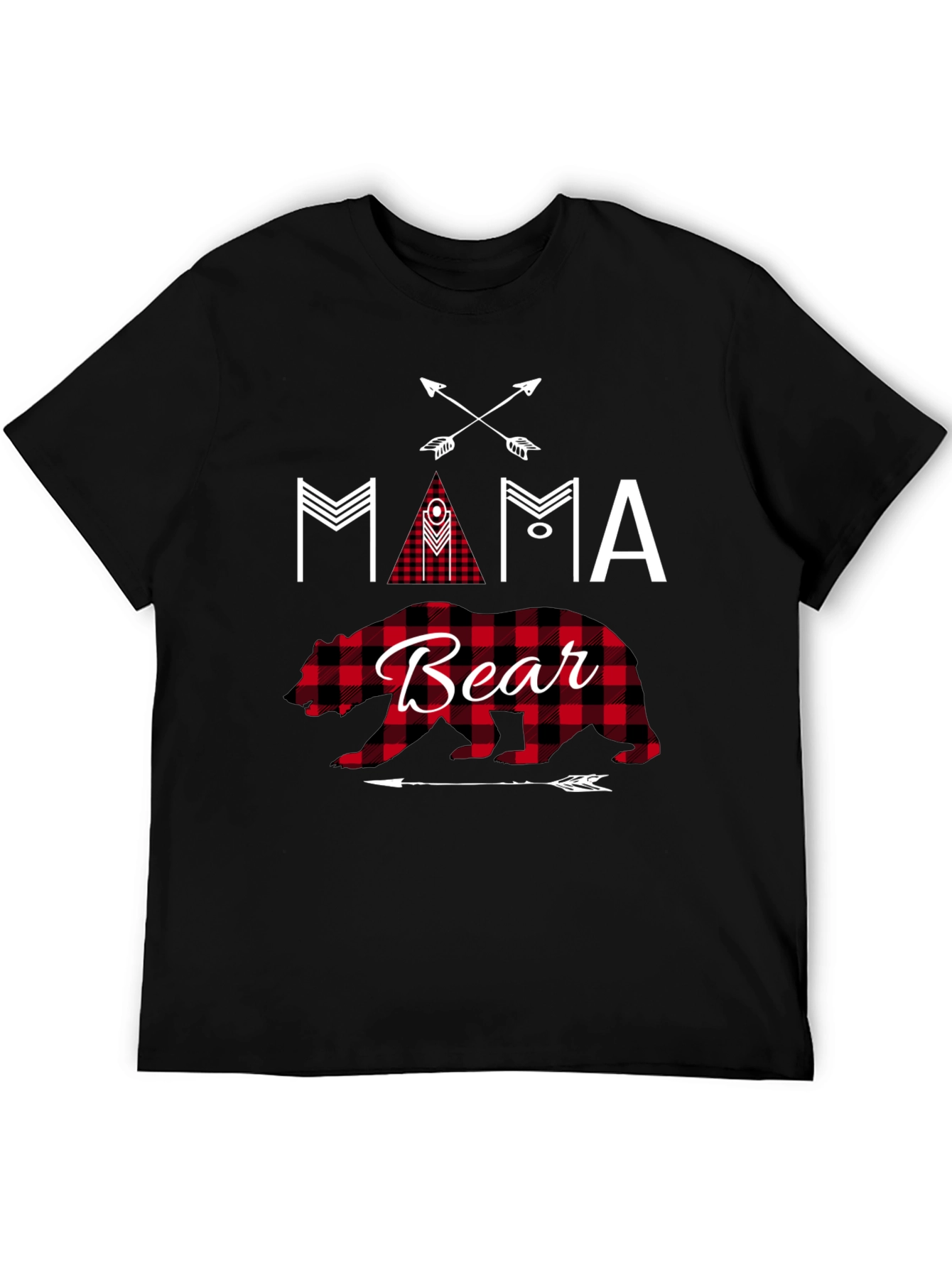 Mama Bear Graphic Tee - Black Cotton Shirt