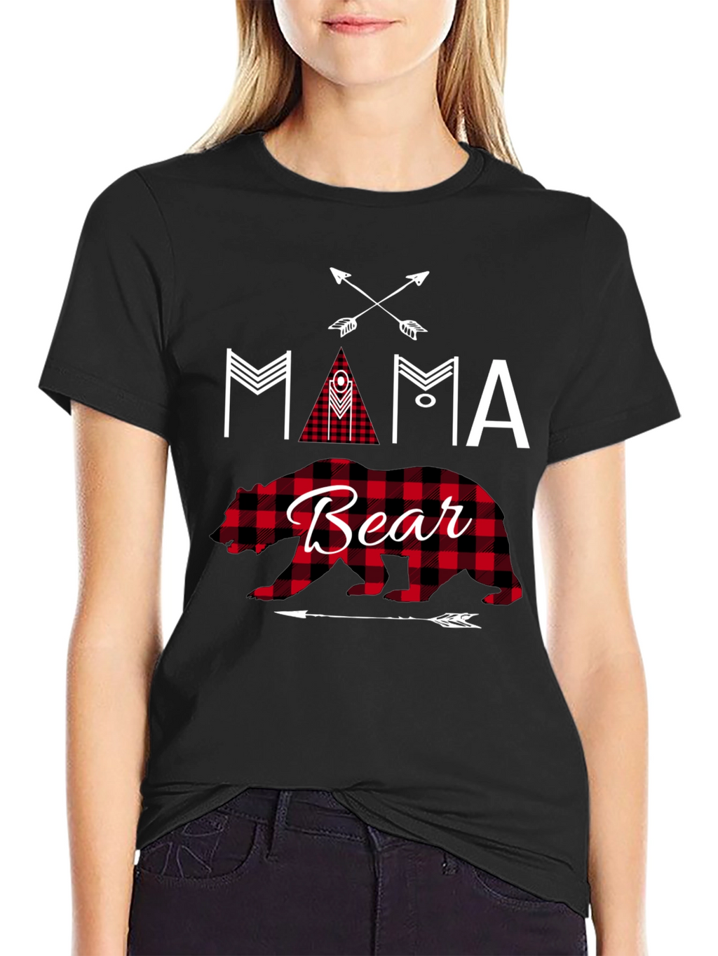 Mama Bear Graphic Tee - Black Cotton Shirt