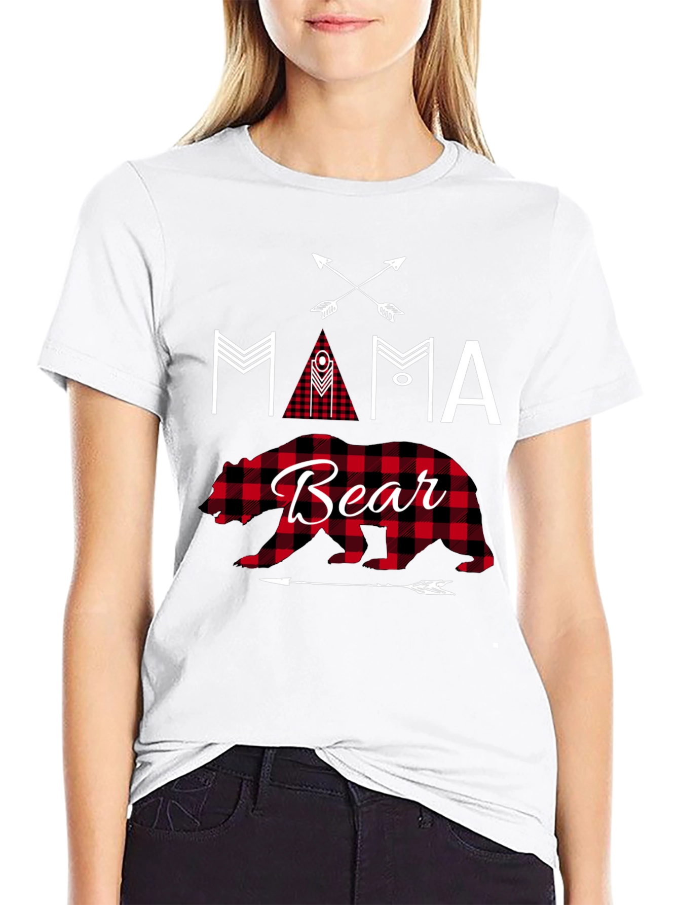 Mama Bear Graphic Tee - Black Cotton Shirt