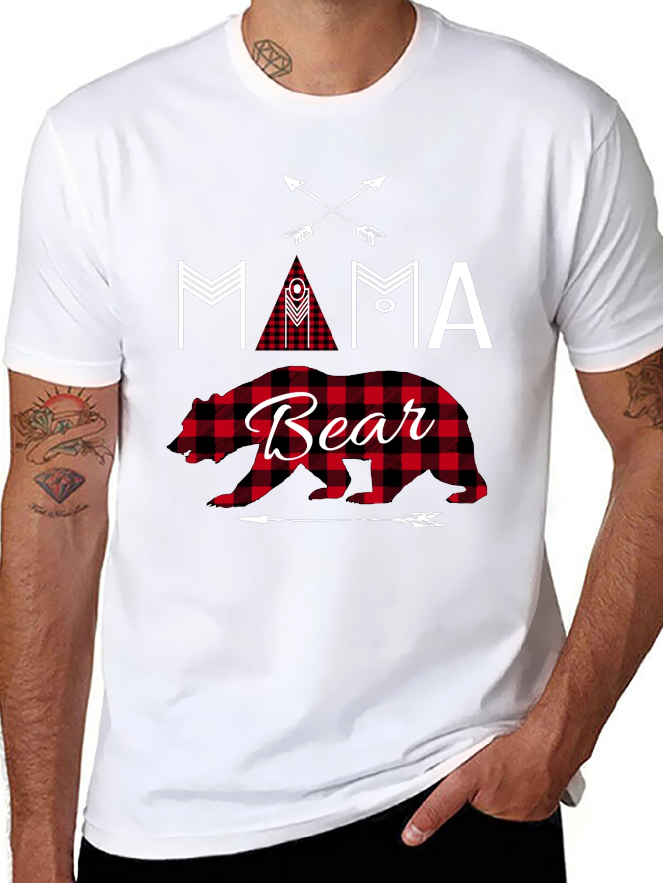 Mama Bear Graphic Tee - Black Cotton Shirt