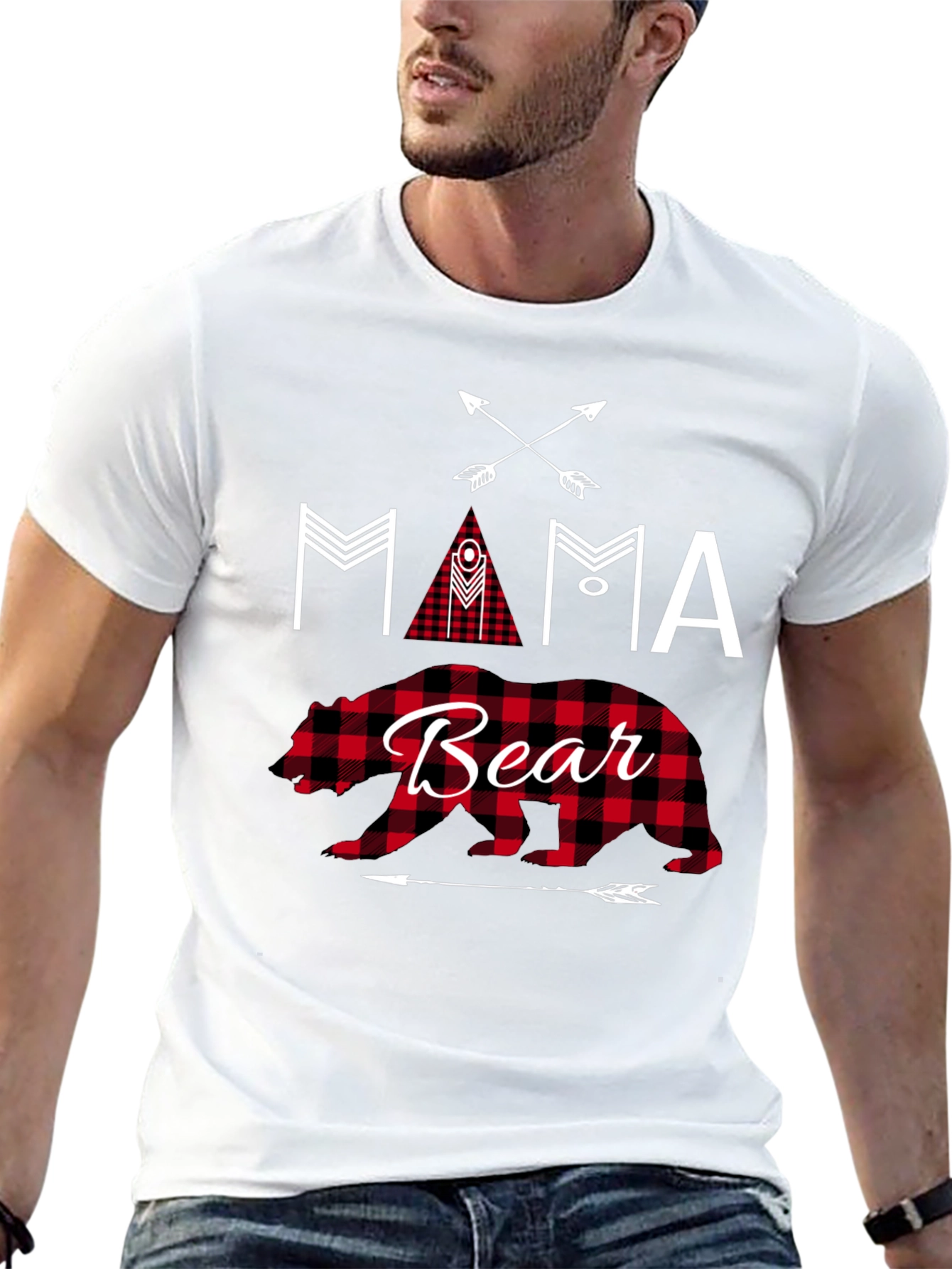 Mama Bear Graphic Tee - Black Cotton Shirt