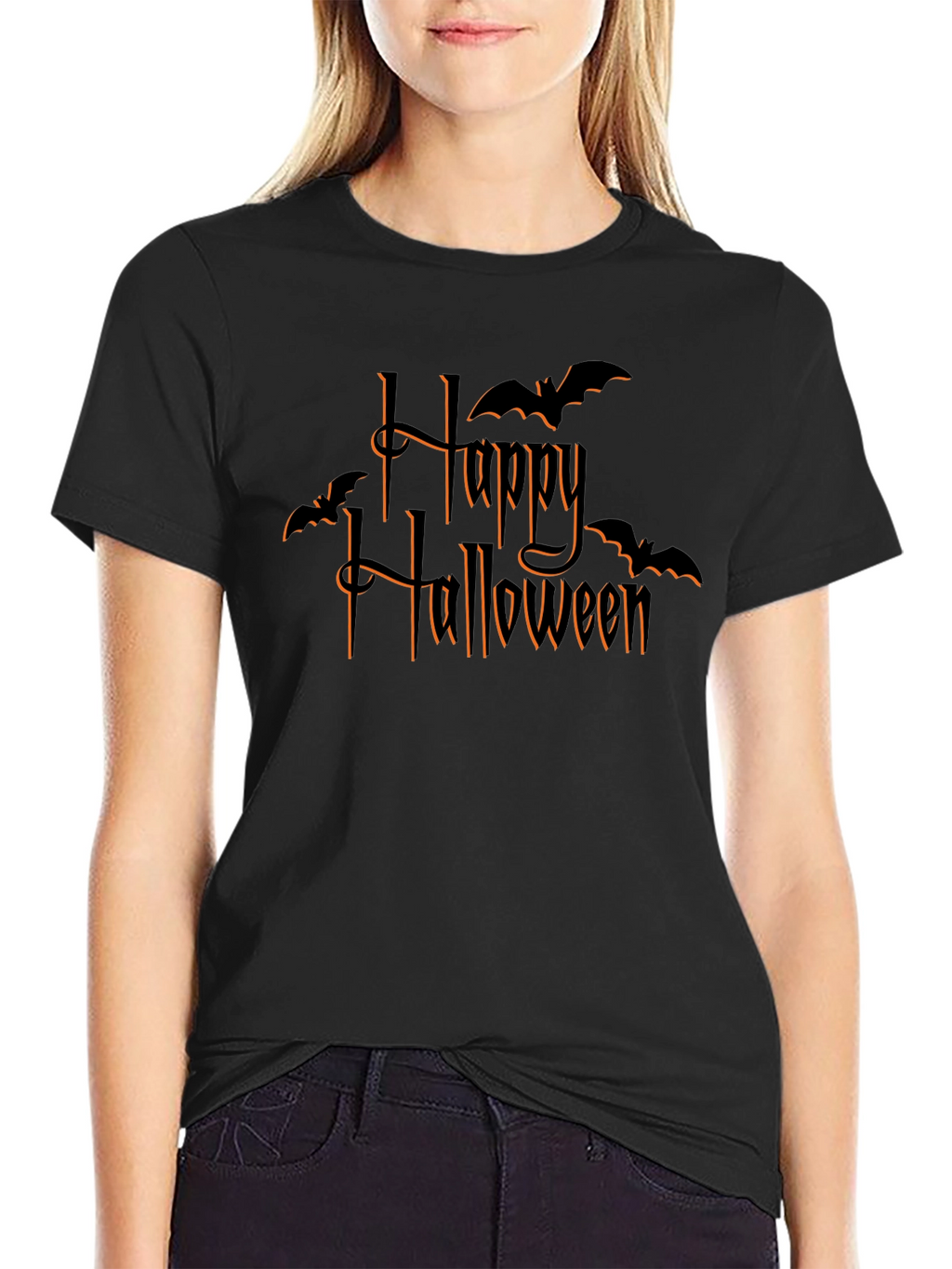 Happy Halloween Bat Graphic T-Shirt