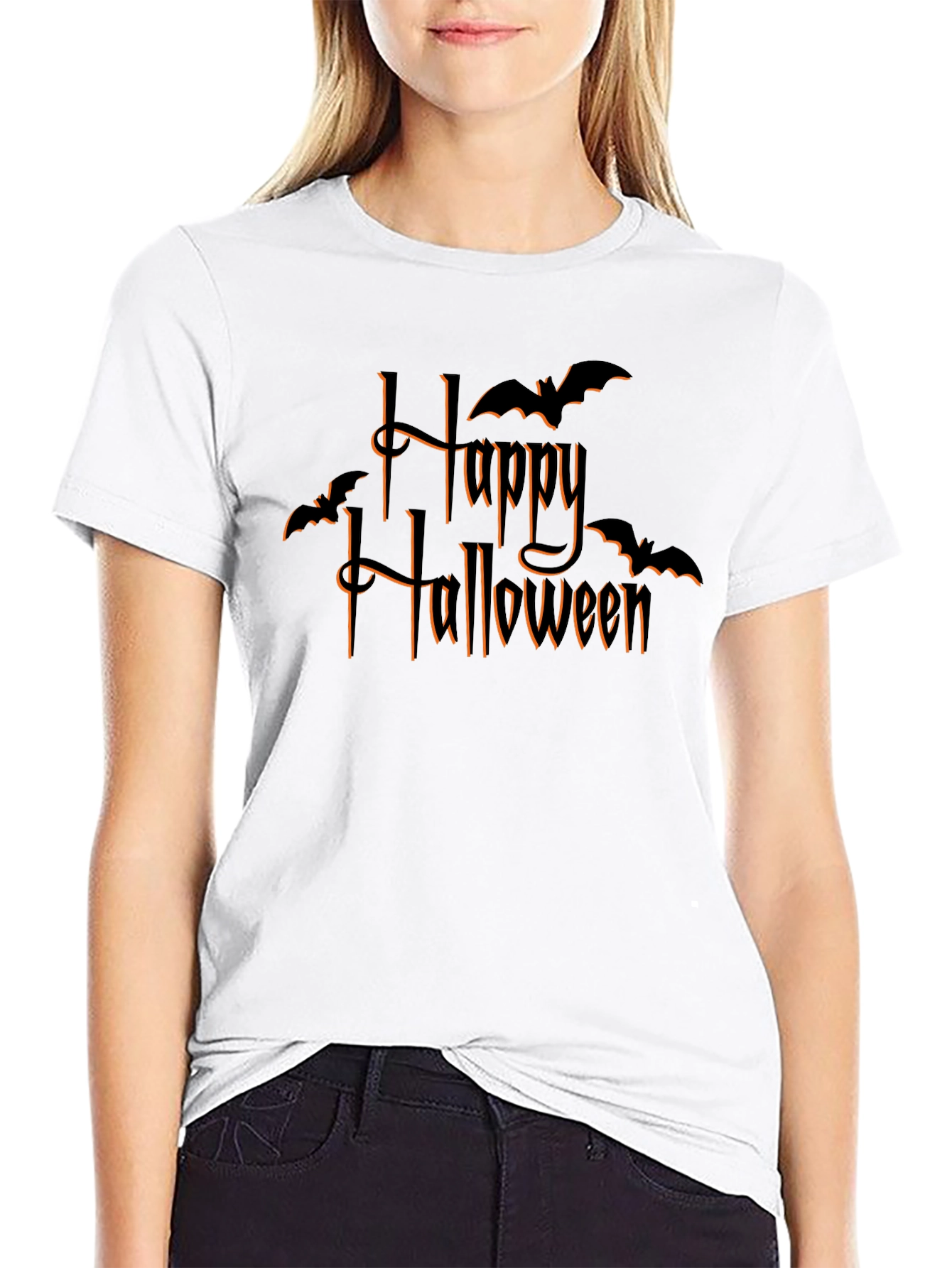 Happy Halloween Bat Graphic T-Shirt
