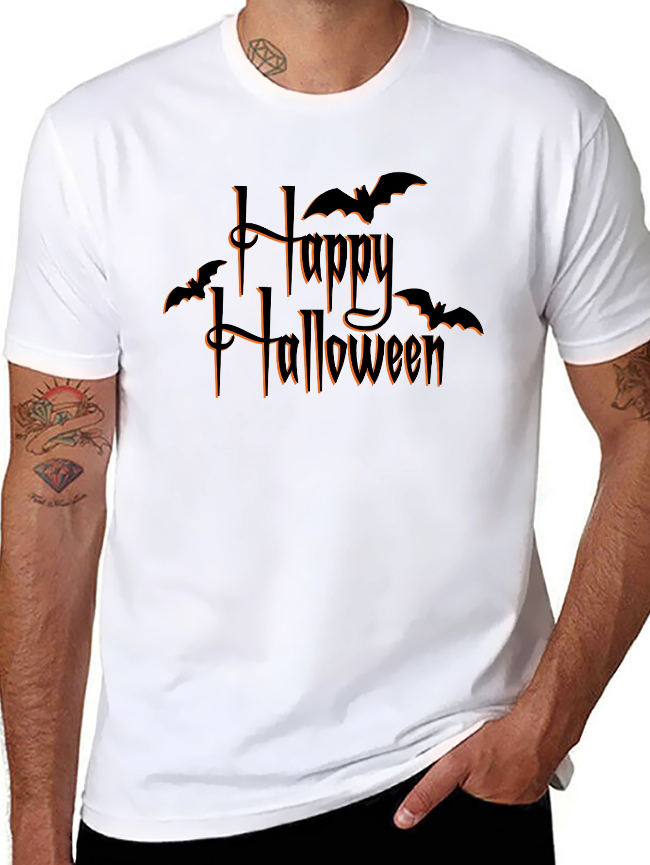 Happy Halloween Bat Graphic T-Shirt