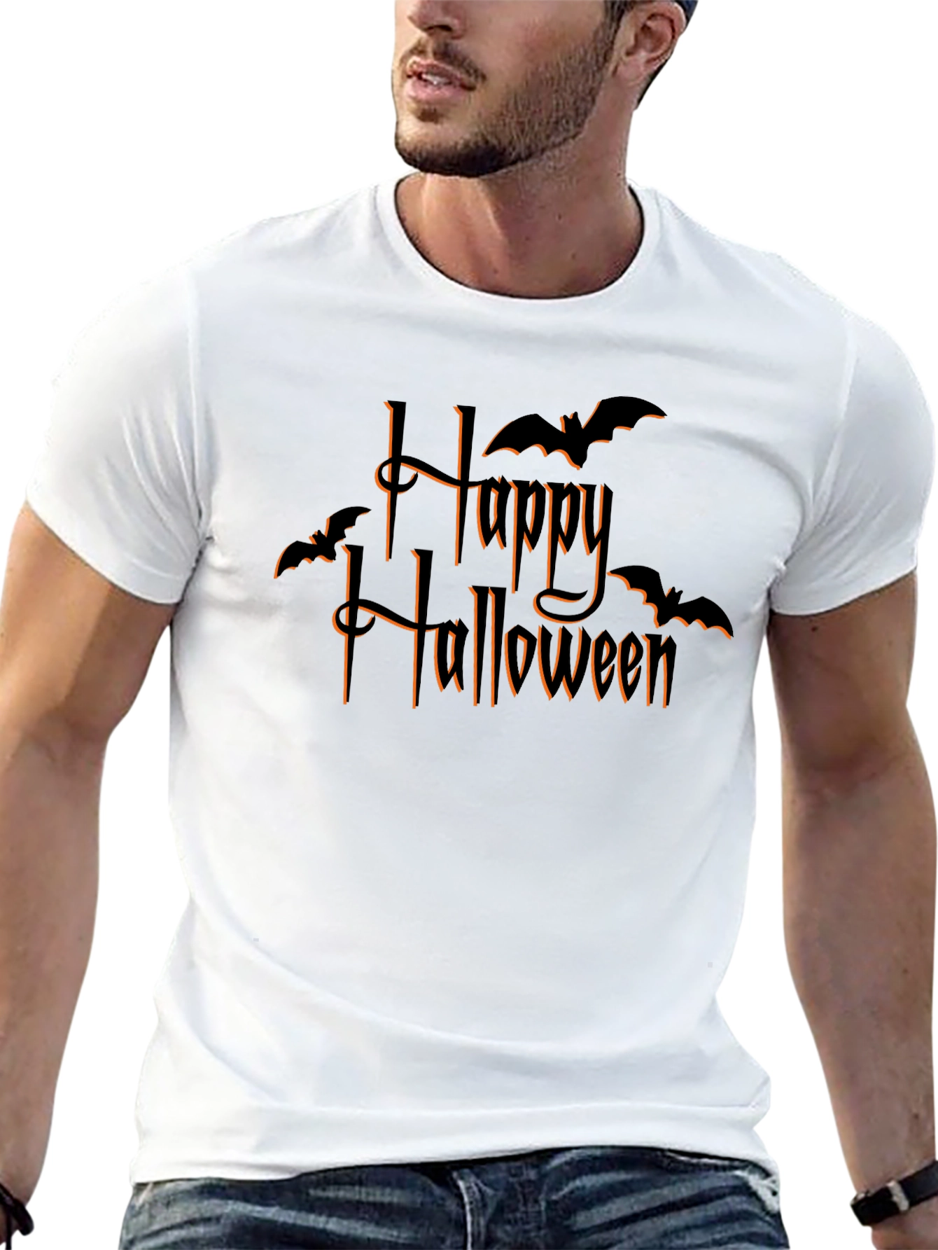 Happy Halloween Bat Graphic T-Shirt