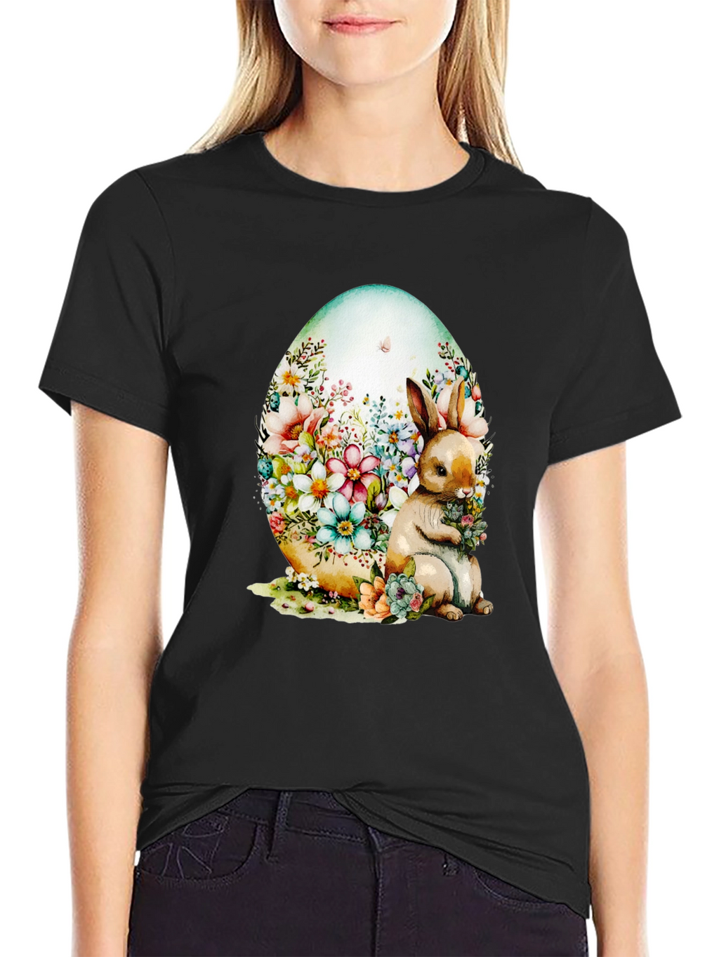 Floral Bunny Easter Egg T-Shirt