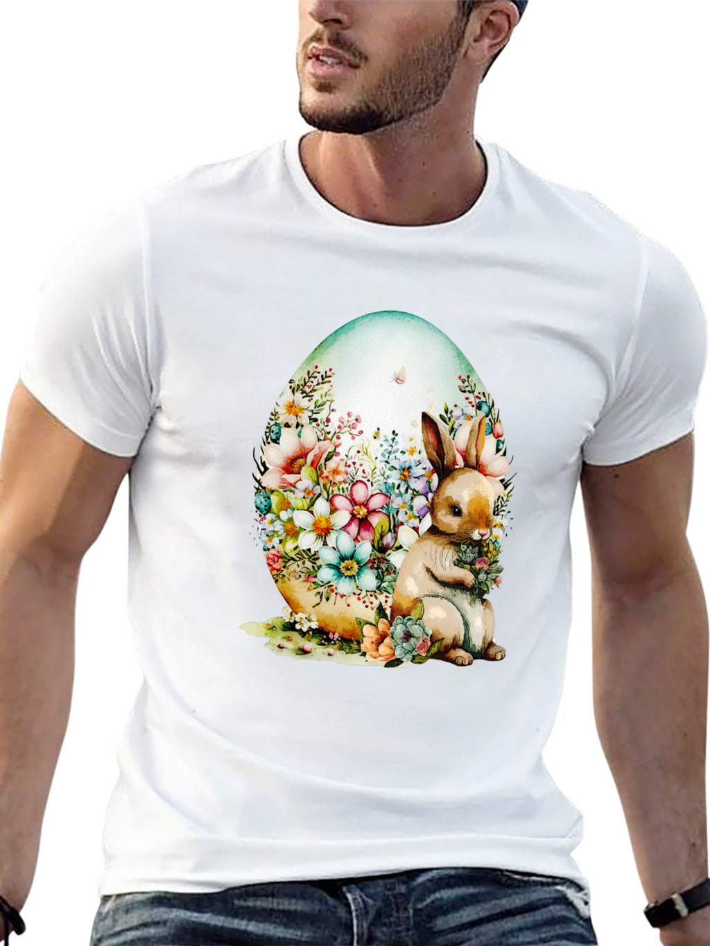 Floral Bunny Easter Egg T-Shirt