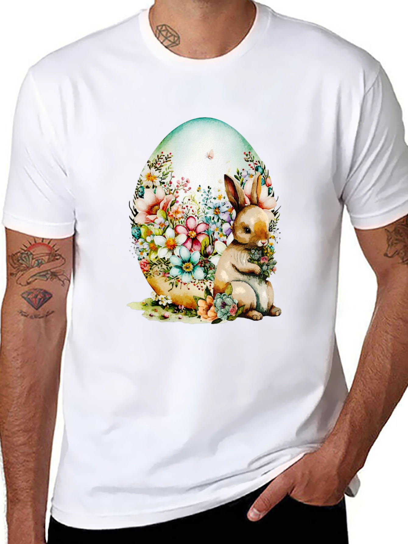 Floral Bunny Easter Egg T-Shirt