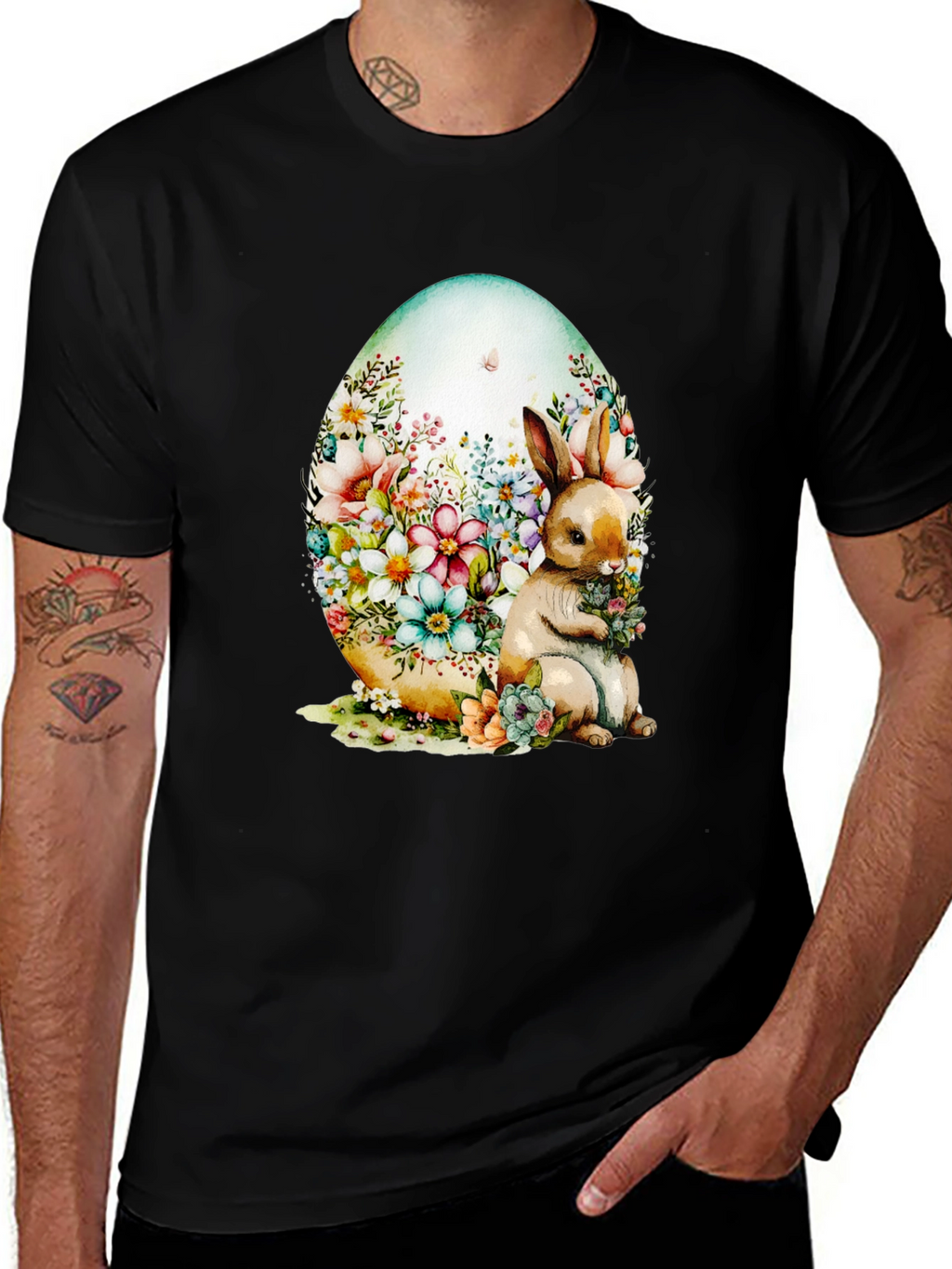 Floral Bunny Easter Egg T-Shirt
