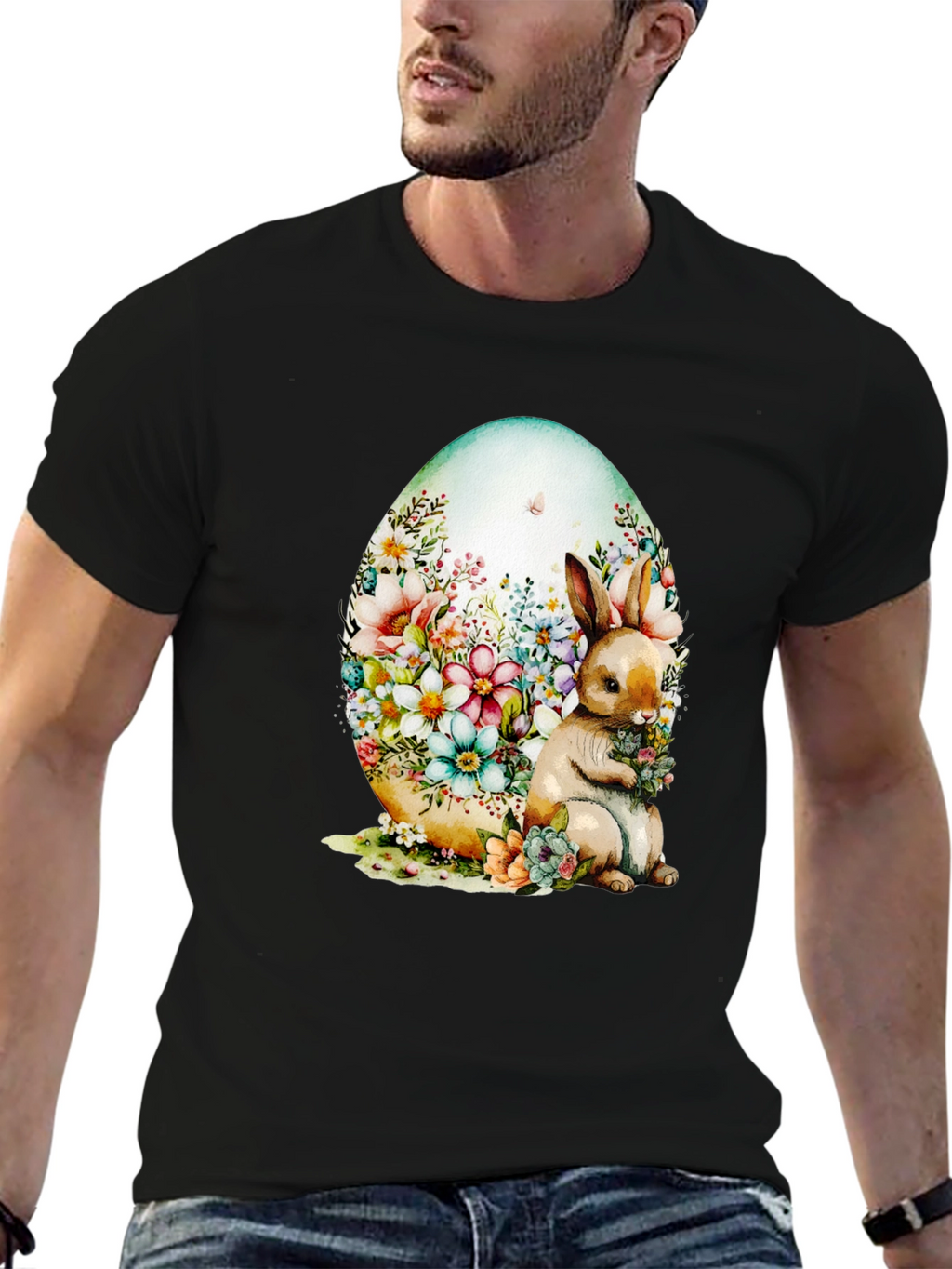 Floral Bunny Easter Egg T-Shirt
