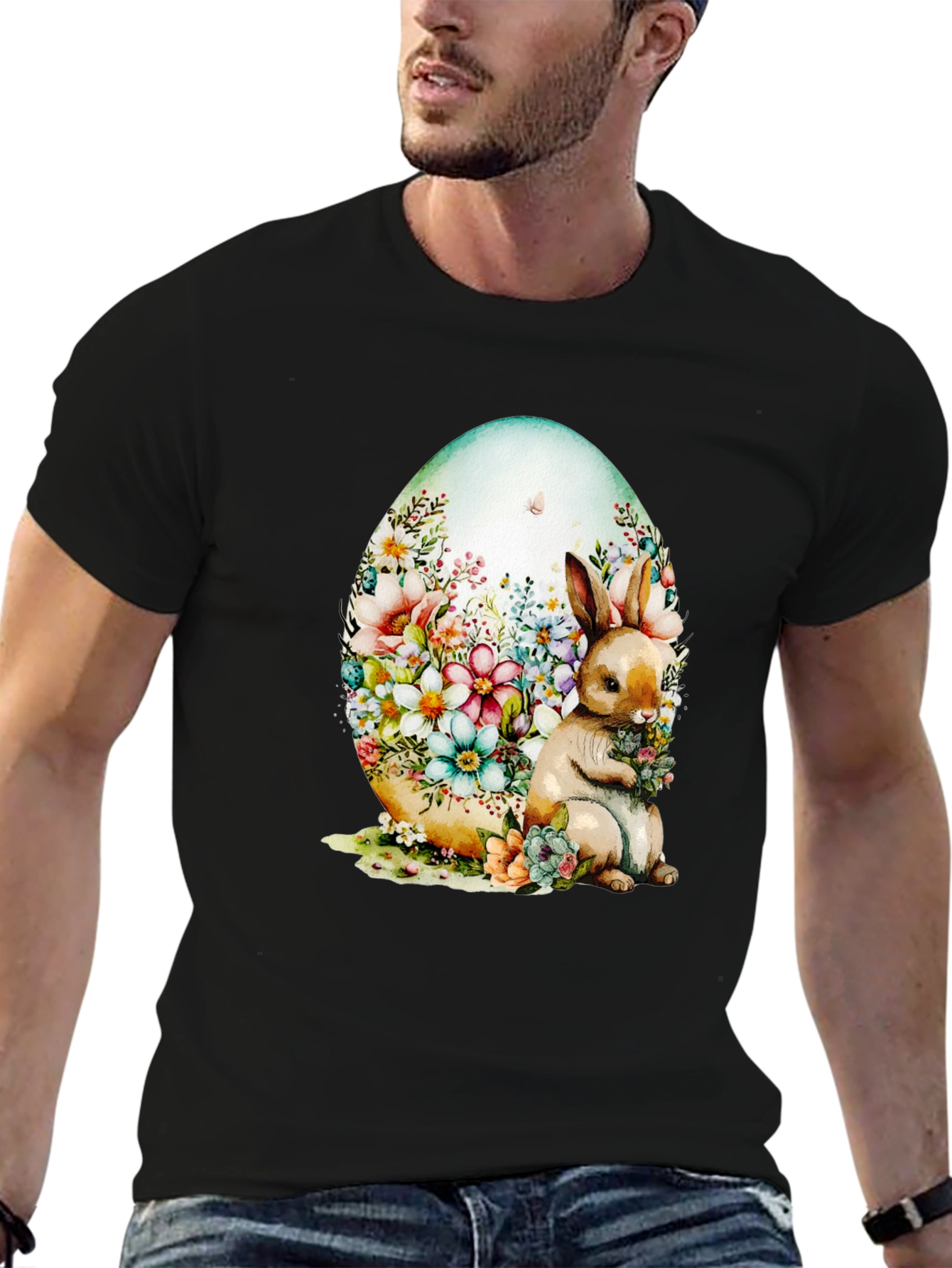Floral Bunny Easter Egg T-Shirt