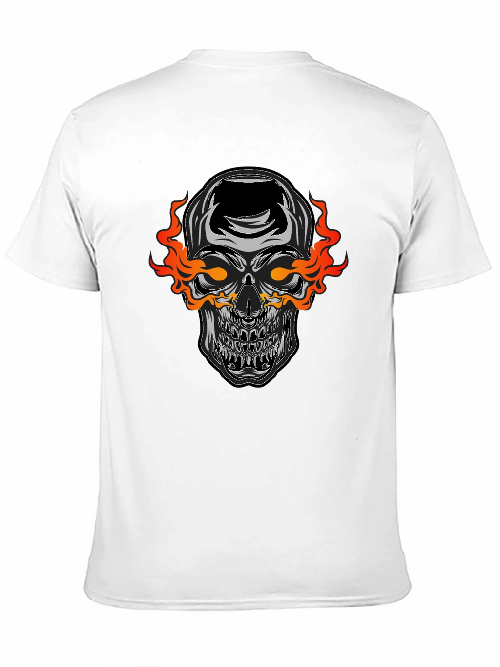 Flaming Skull Graphic Black T-Shirt