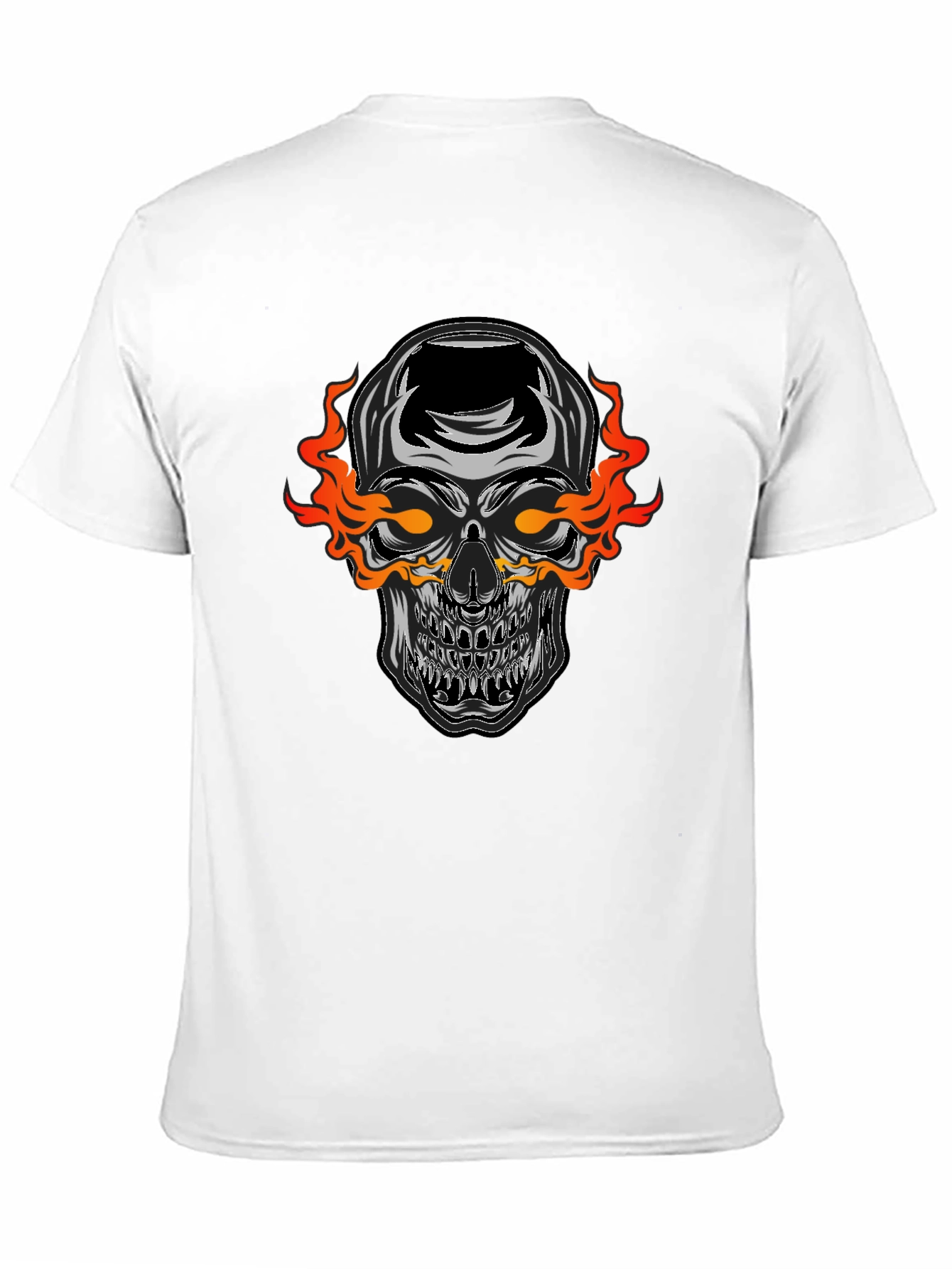 Flaming Skull Graphic Black T-Shirt