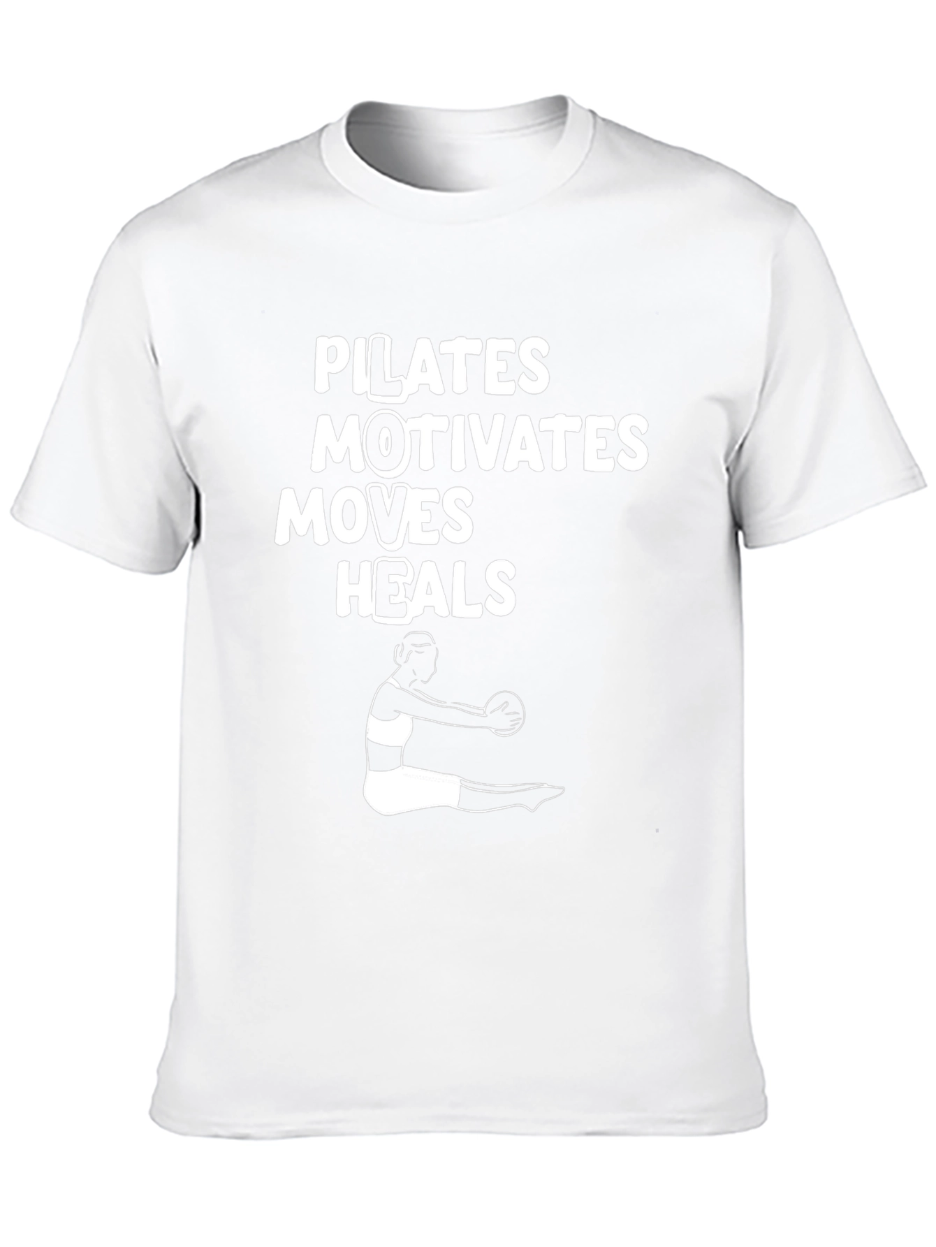 Pilates Motivates Moves Heals Black T-Shirt