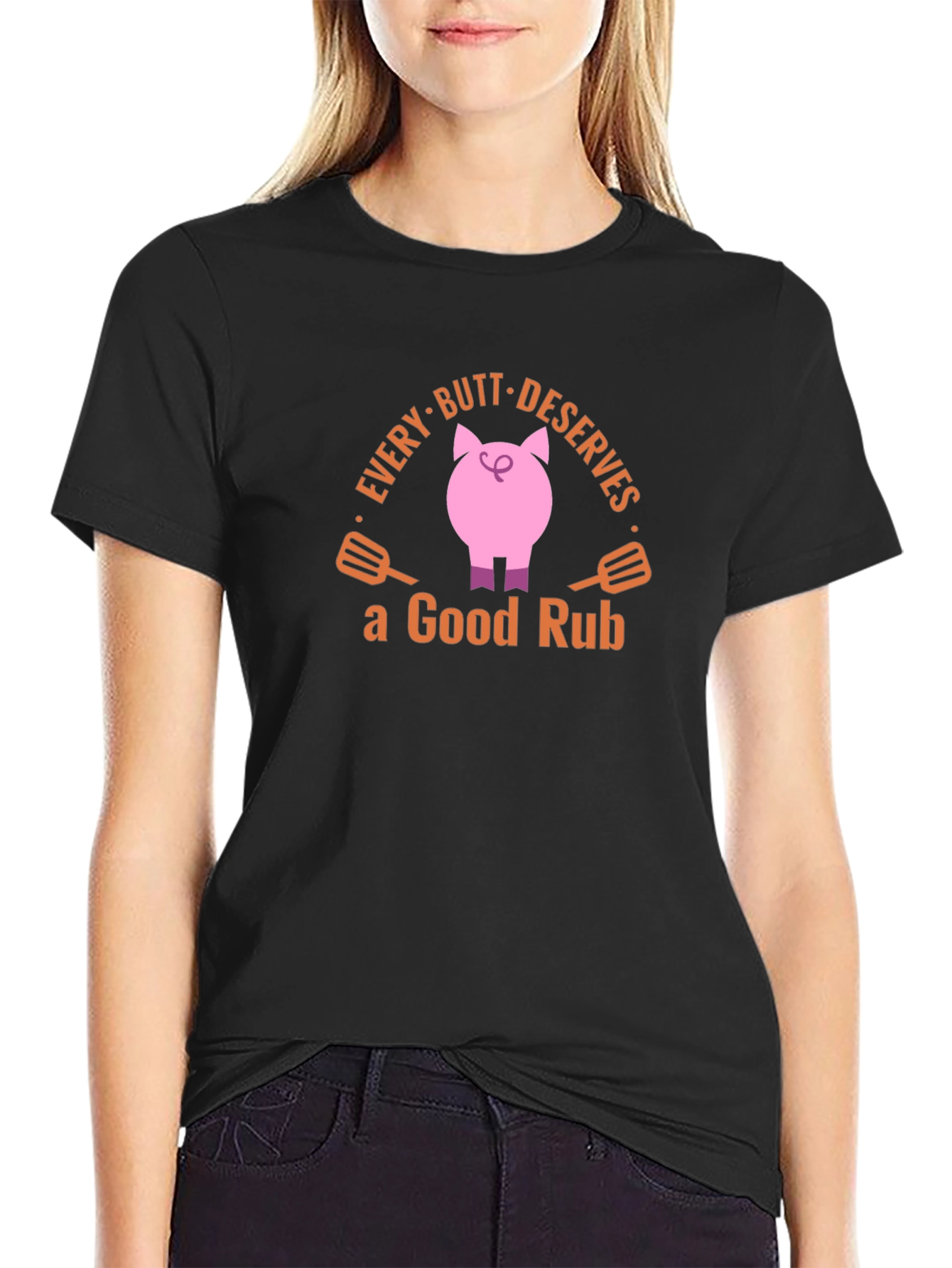 Funny BBQ Pig T-Shirt - Every Butt Deserves a Good Rub