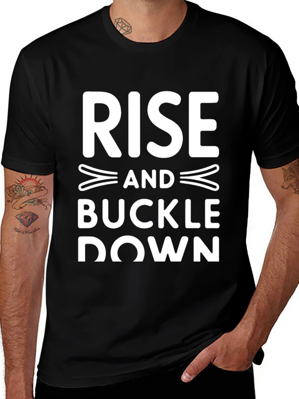 Rise and Buckle Down Graphic Tee - Black
