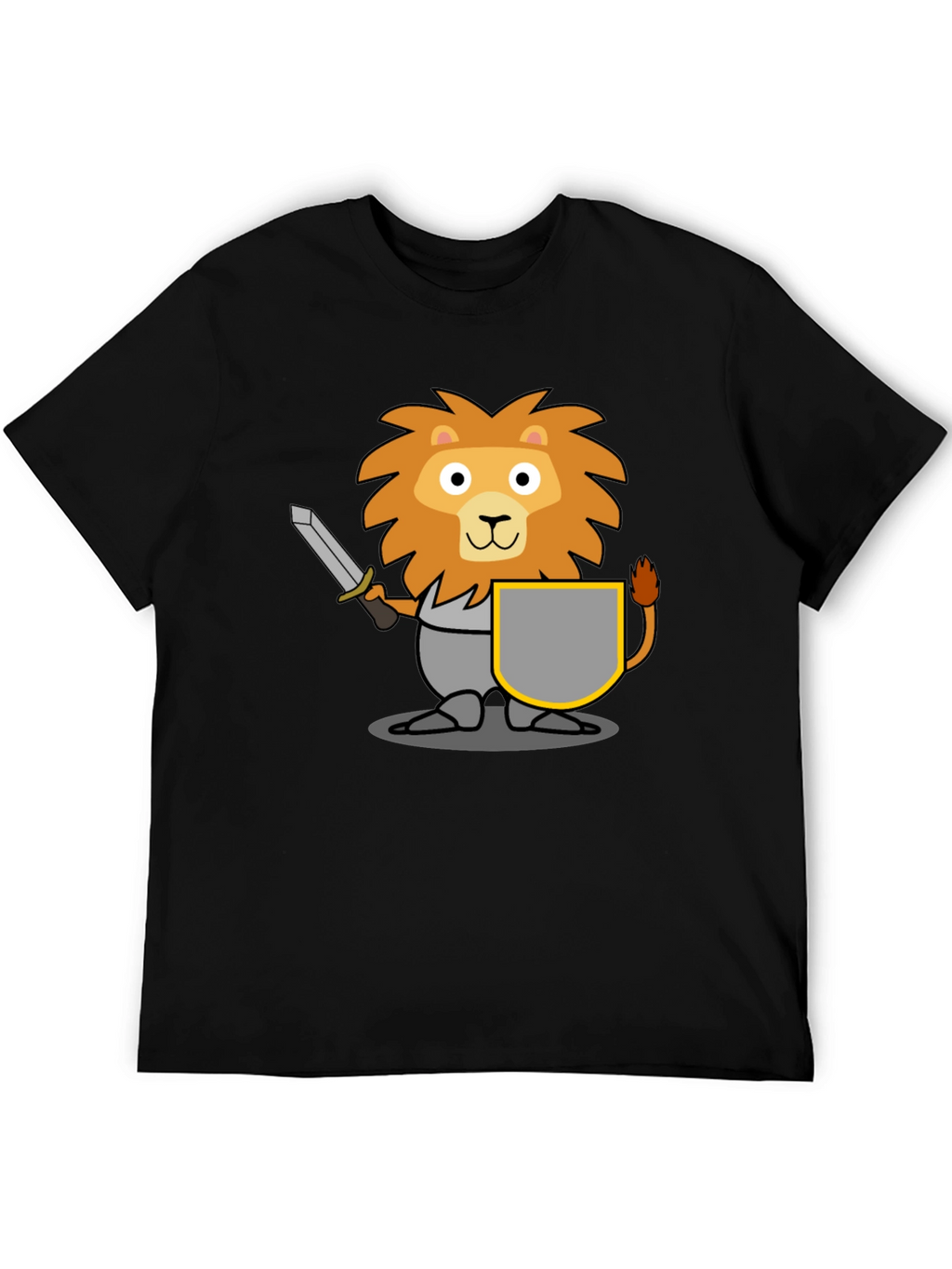 Lion Knight T-Shirt - Cartoon Graphic Tee