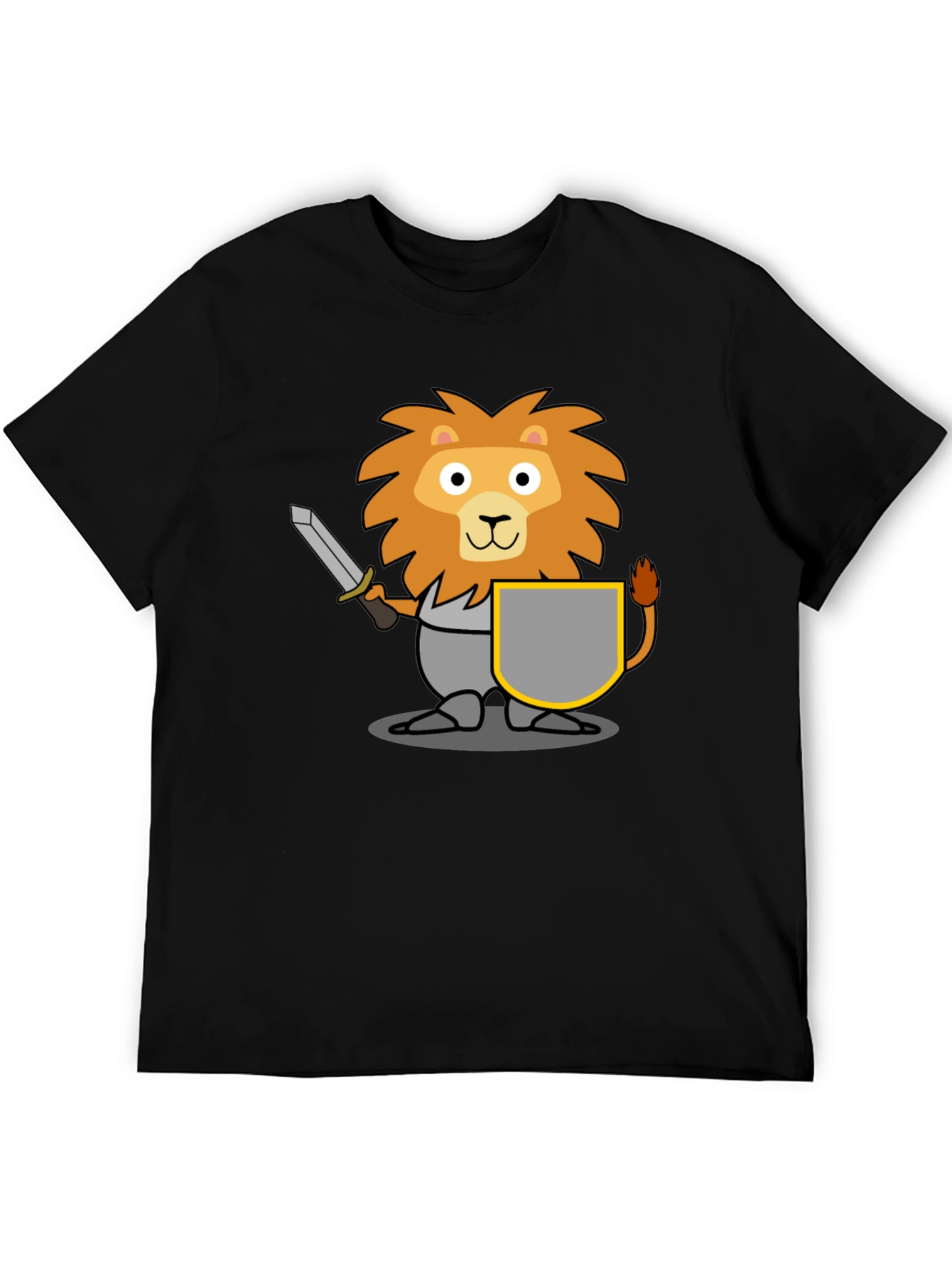 Lion Knight T-Shirt - Cartoon Graphic Tee
