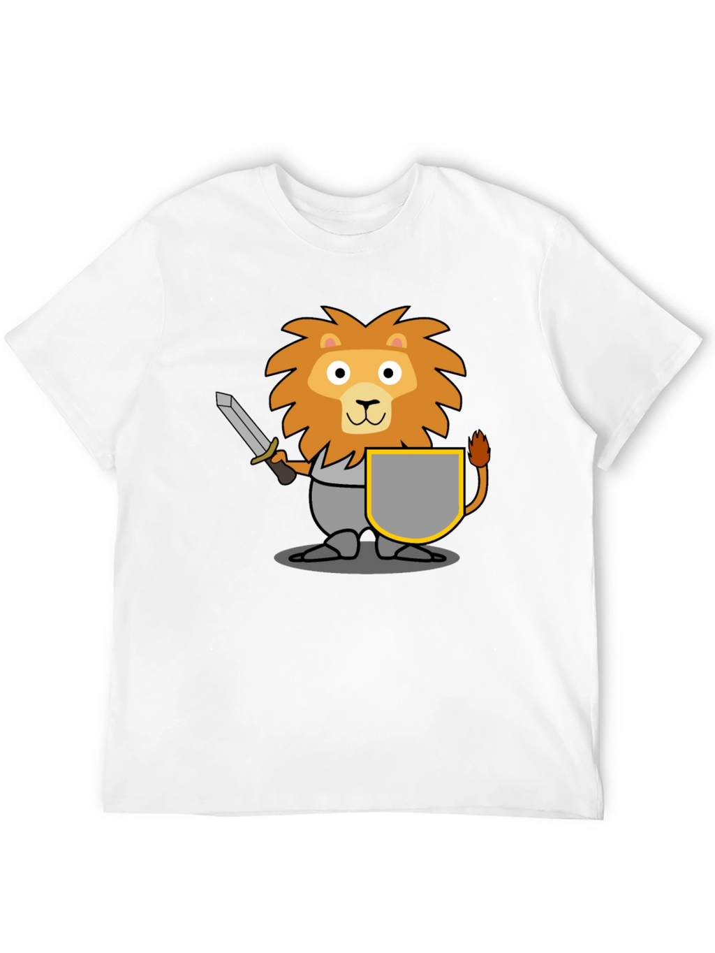Lion Knight T-Shirt - Cartoon Graphic Tee