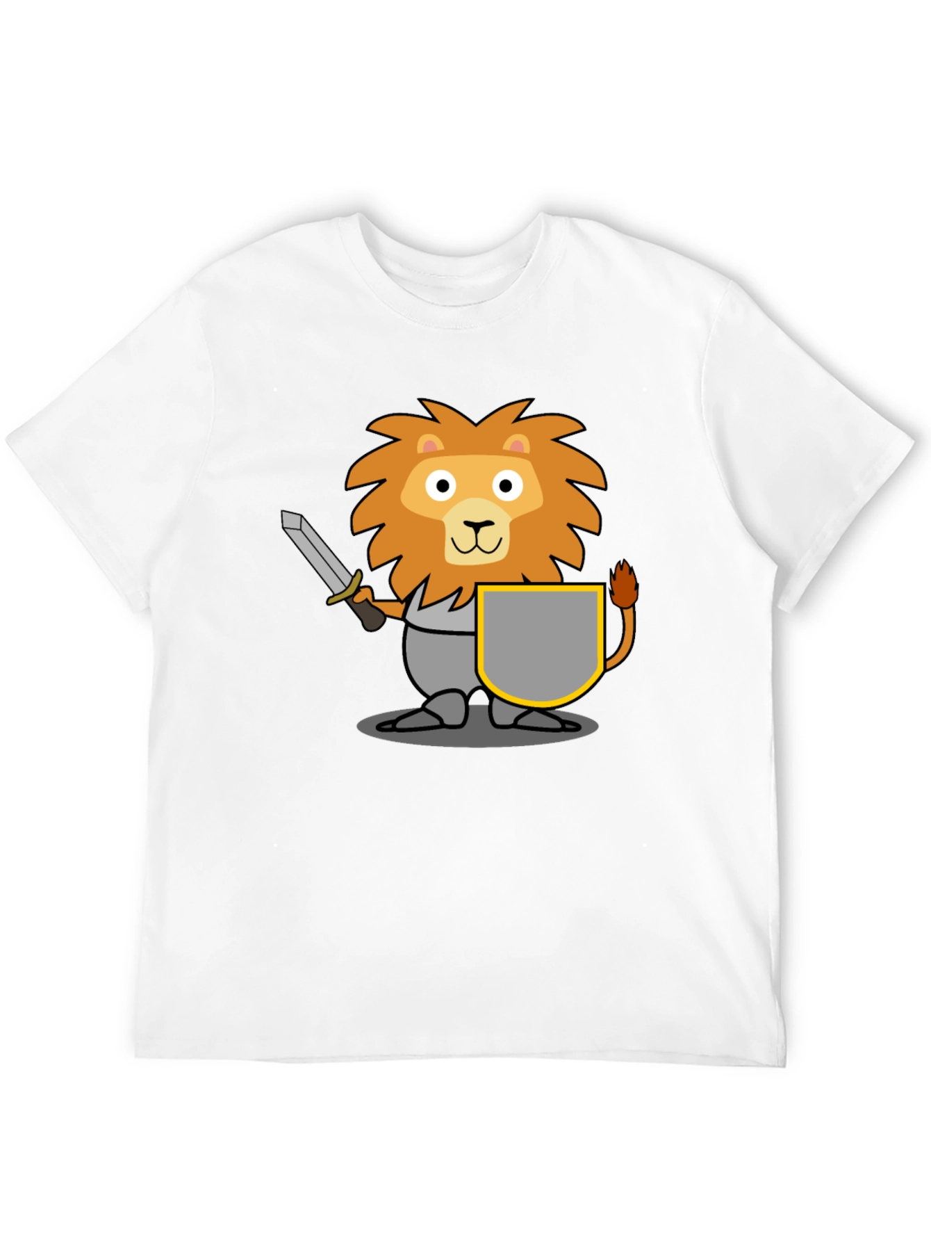 Lion Knight T-Shirt - Cartoon Graphic Tee
