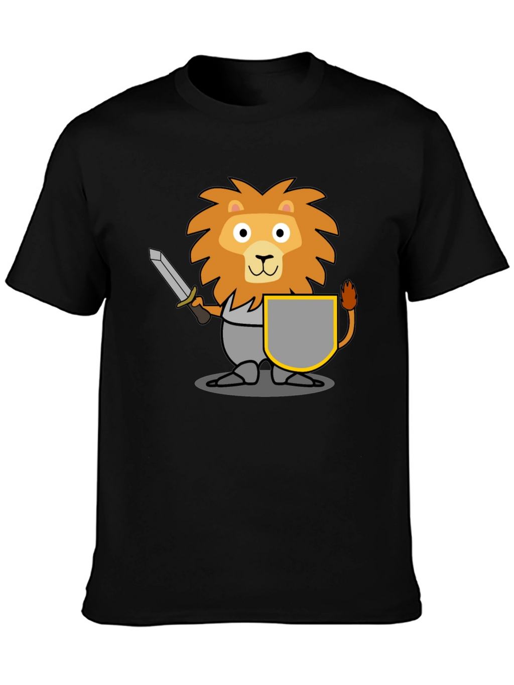 Lion Knight T-Shirt - Cartoon Graphic Tee