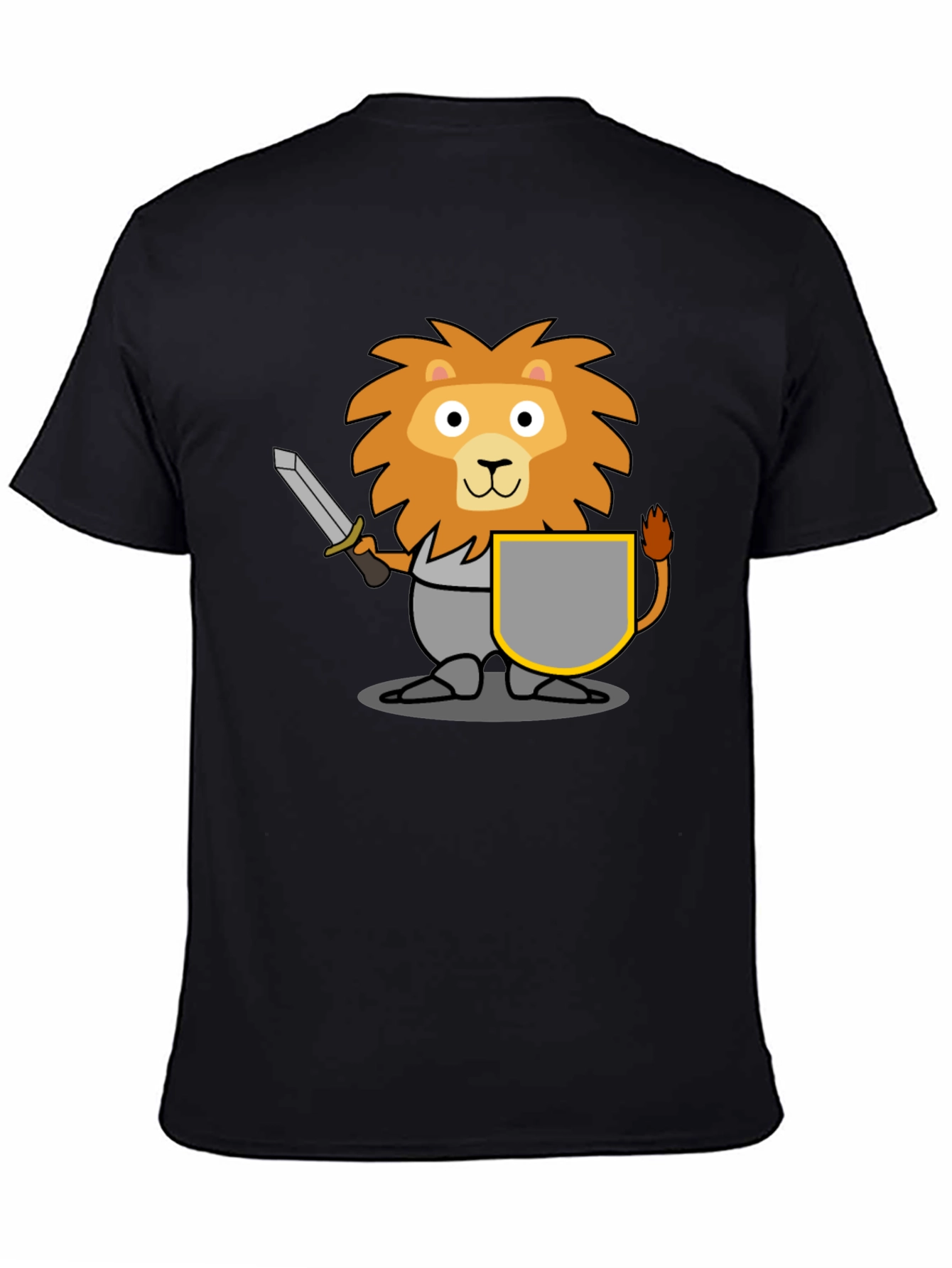 Lion Knight T-Shirt - Cartoon Graphic Tee
