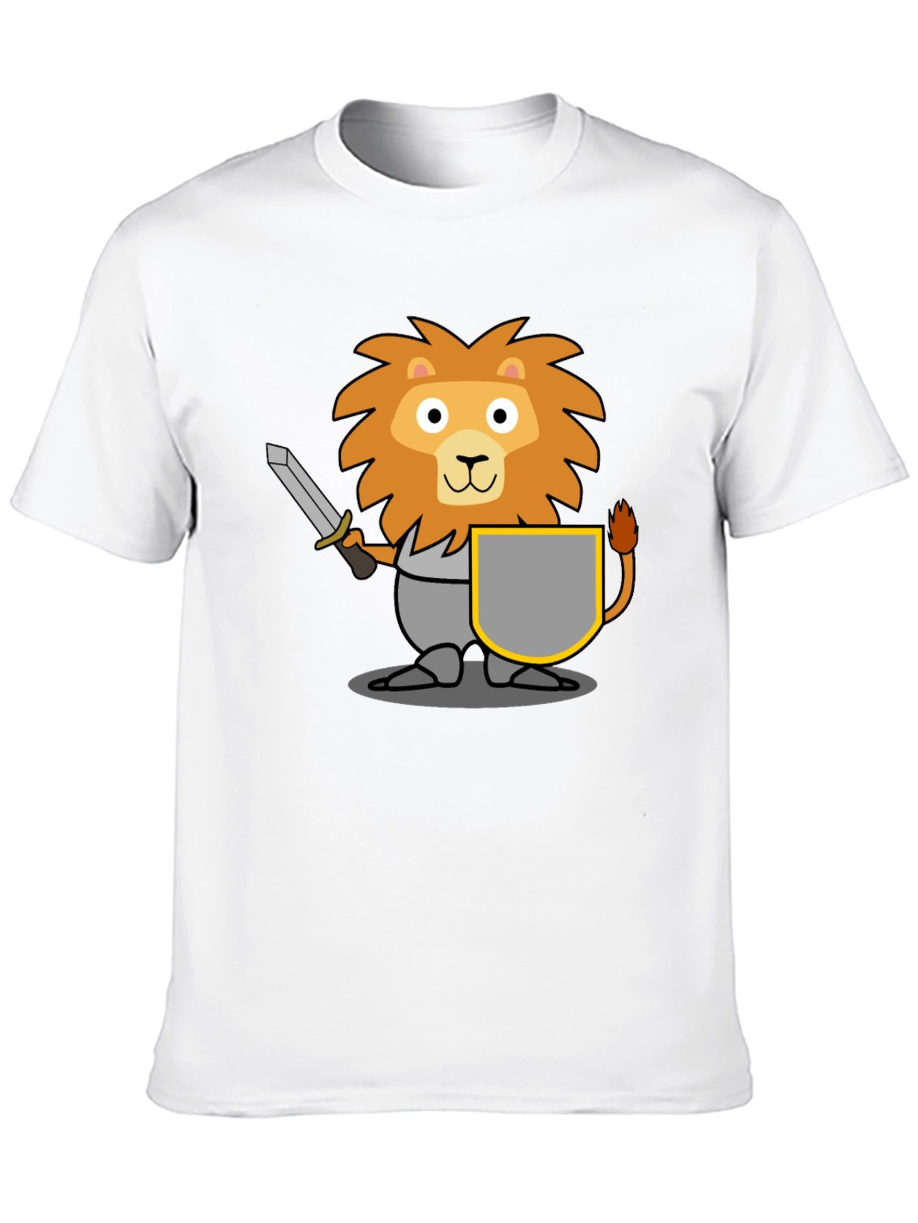 Lion Knight T-Shirt - Cartoon Graphic Tee