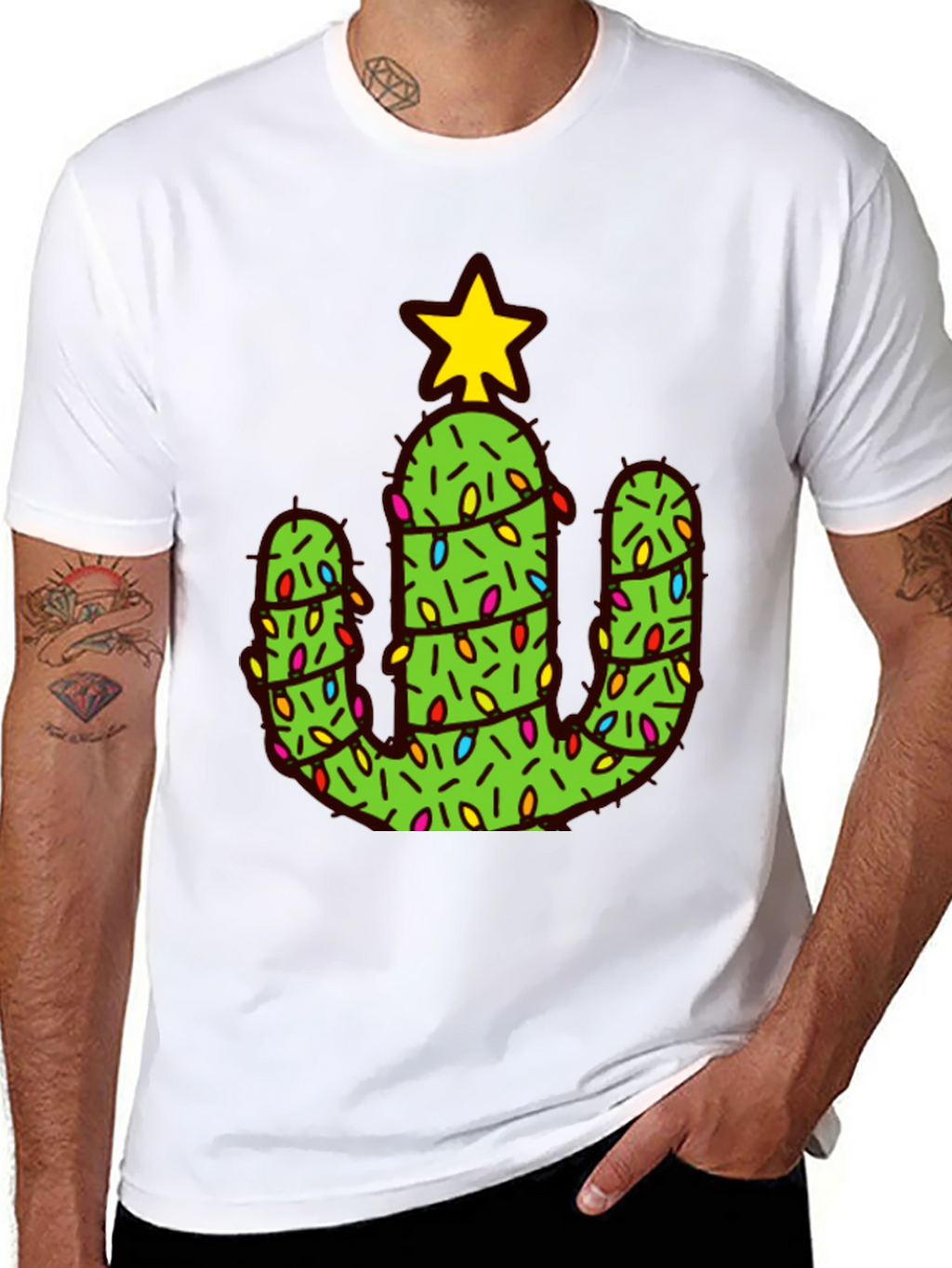 Cactus Christmas Tree Graphic Tee