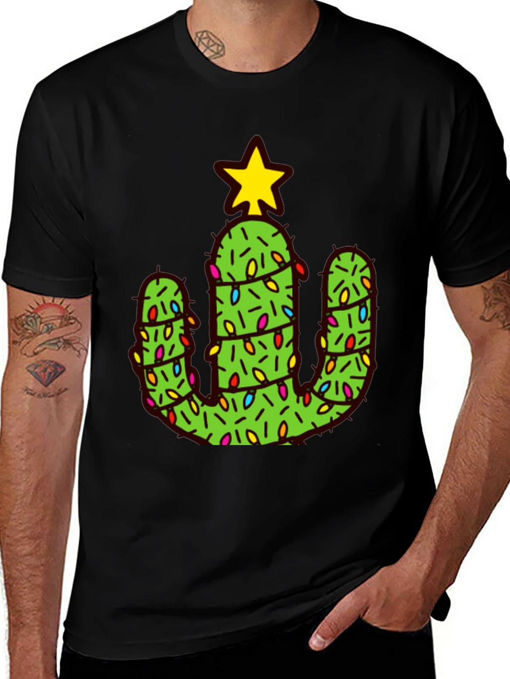 Cactus Christmas Tree Graphic Tee