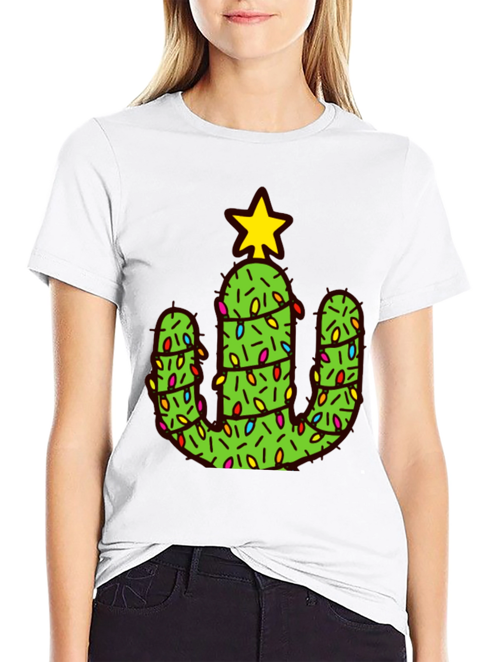 Cactus Christmas Tree Graphic Tee